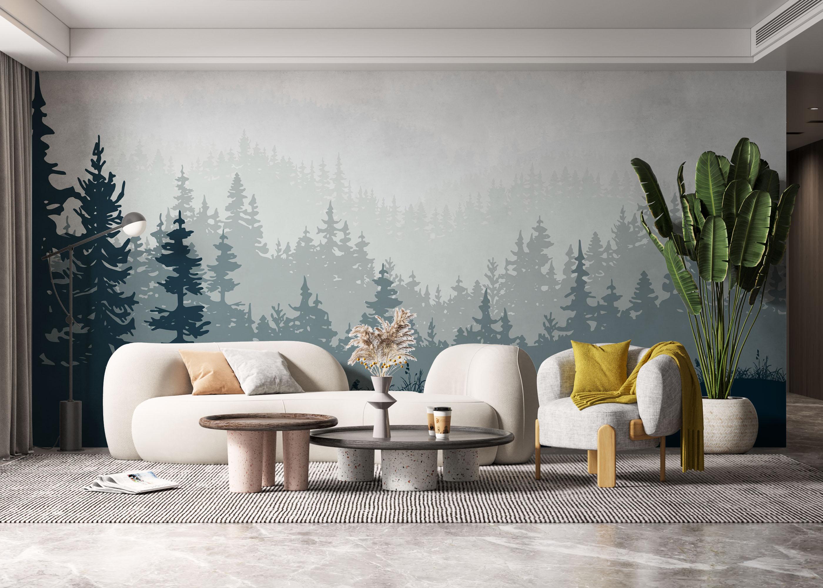 Fototapet Blue Forest Tree mockup 6