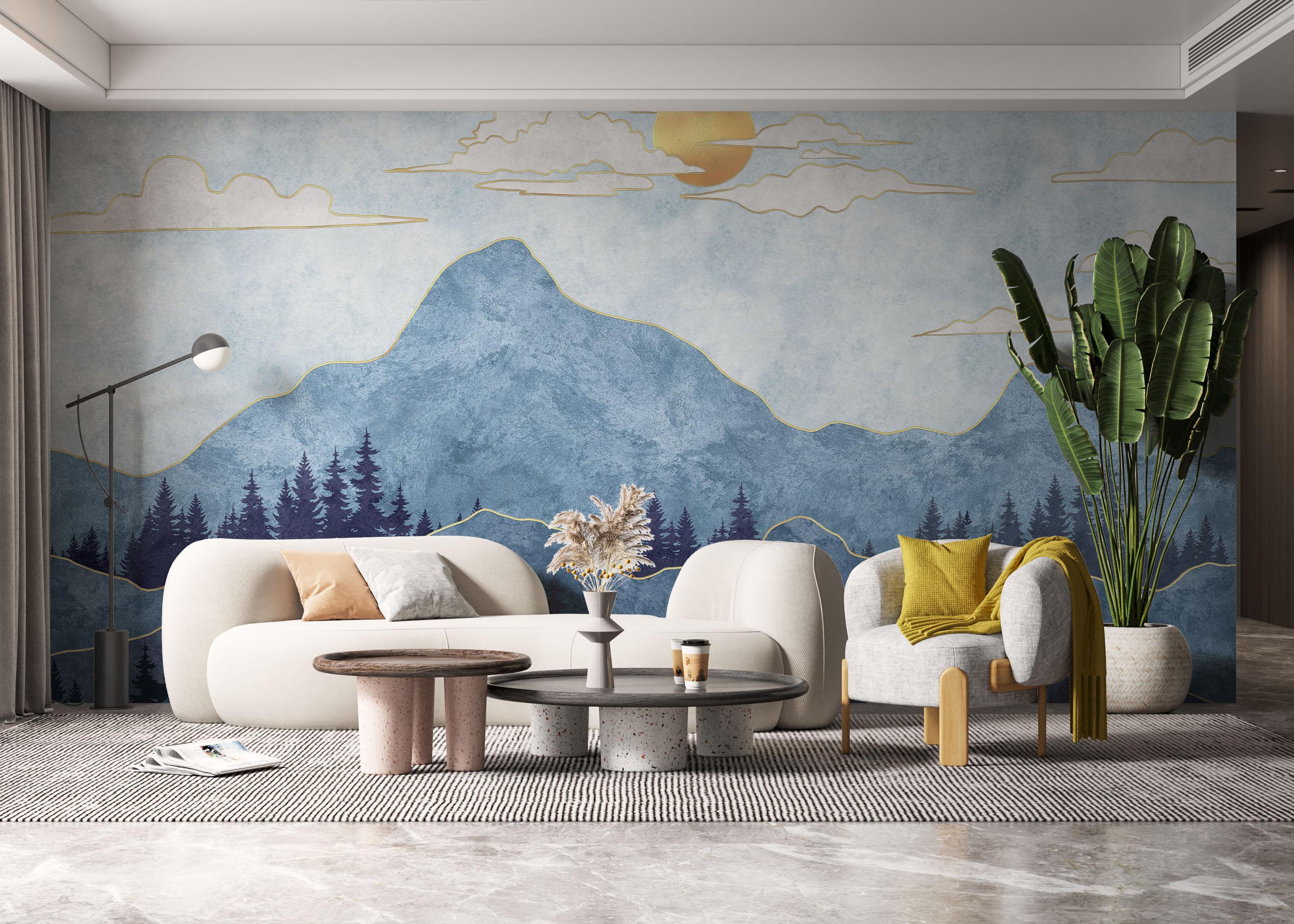 Fototapet Blue Landscape mockup 6