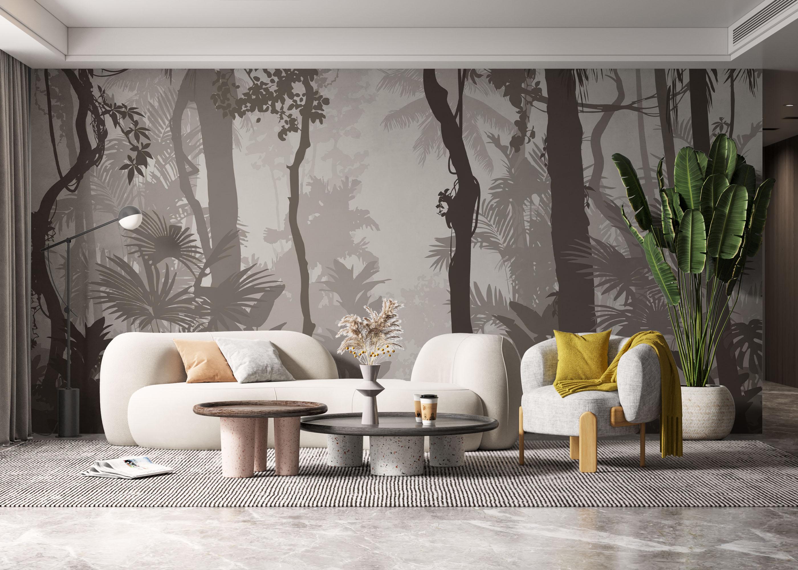 Fototapet Brown Foggy Forest mockup 6