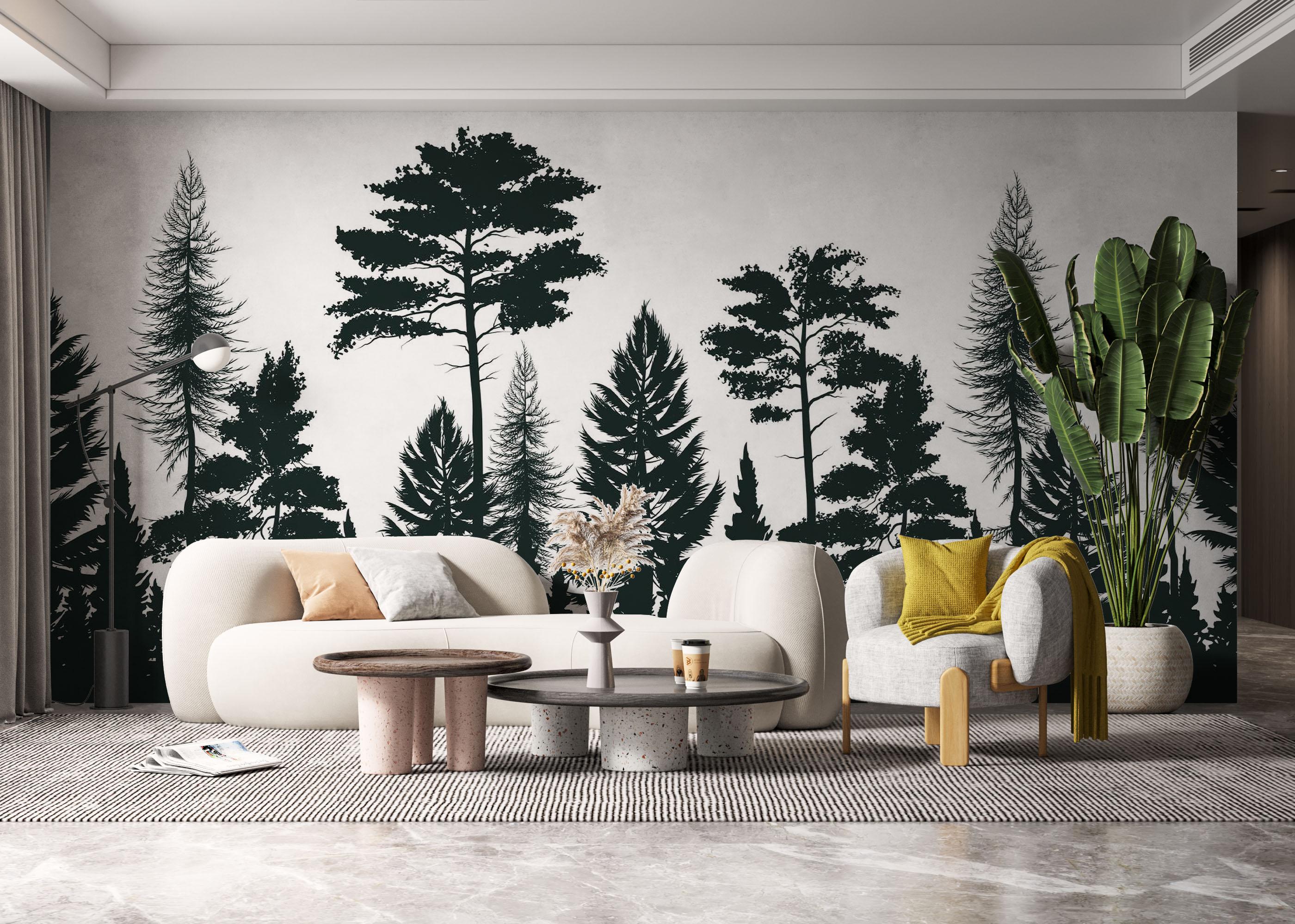 Fototapet Dark Grey Forest mockup 6