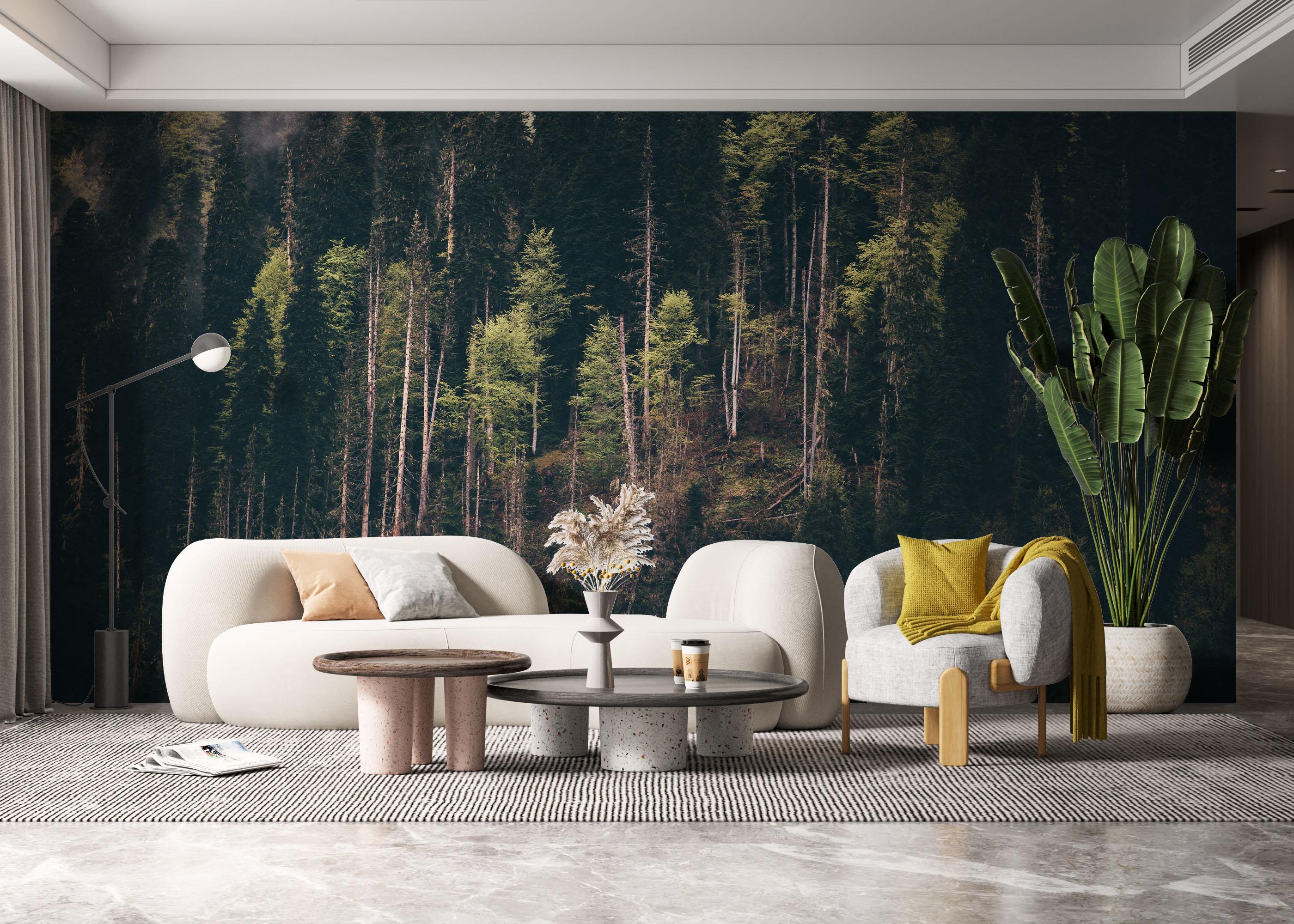 Fototapet Dark Mountain Forests mockup 6