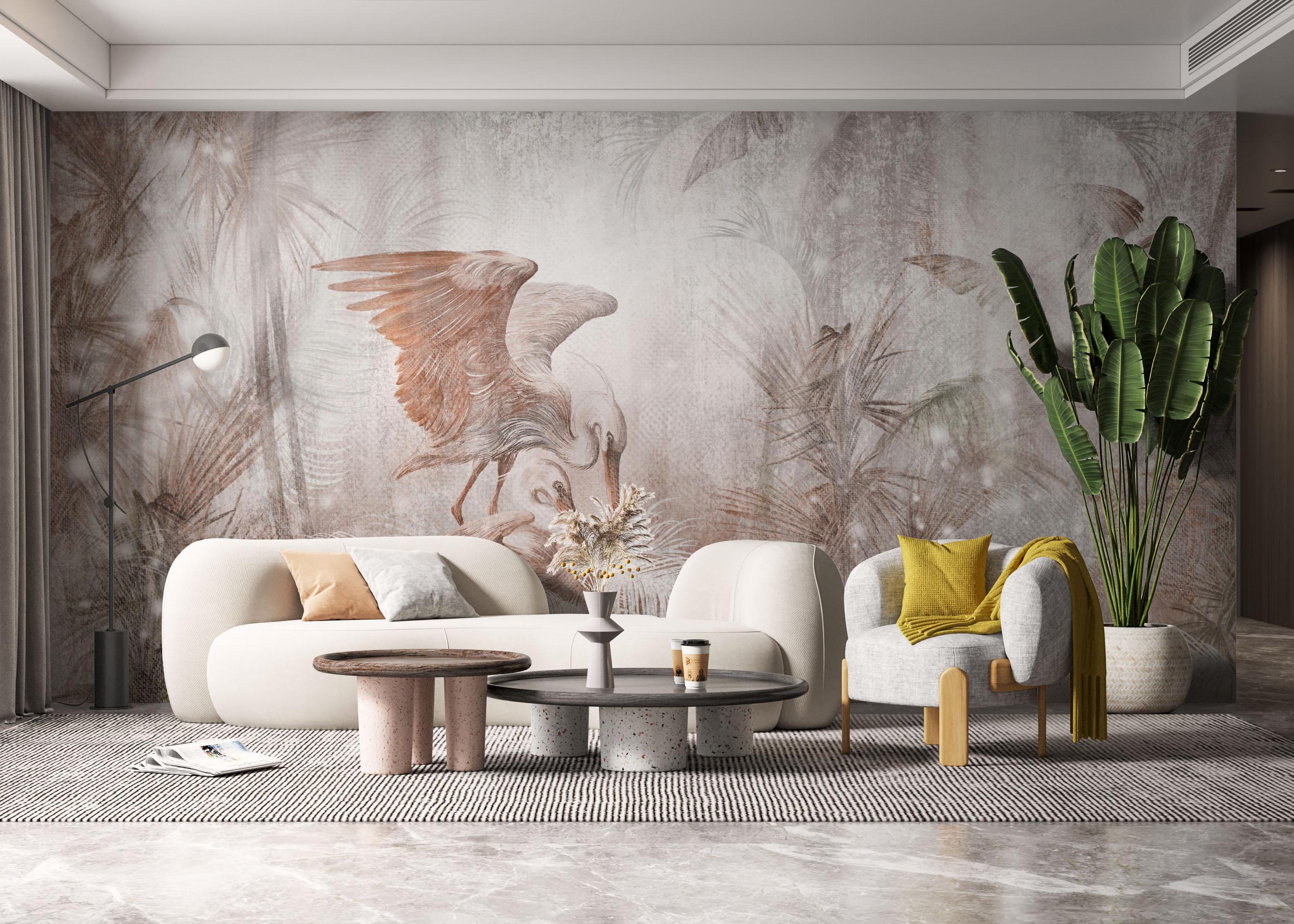 Fototapet Dreamy Pelicans mockup 6