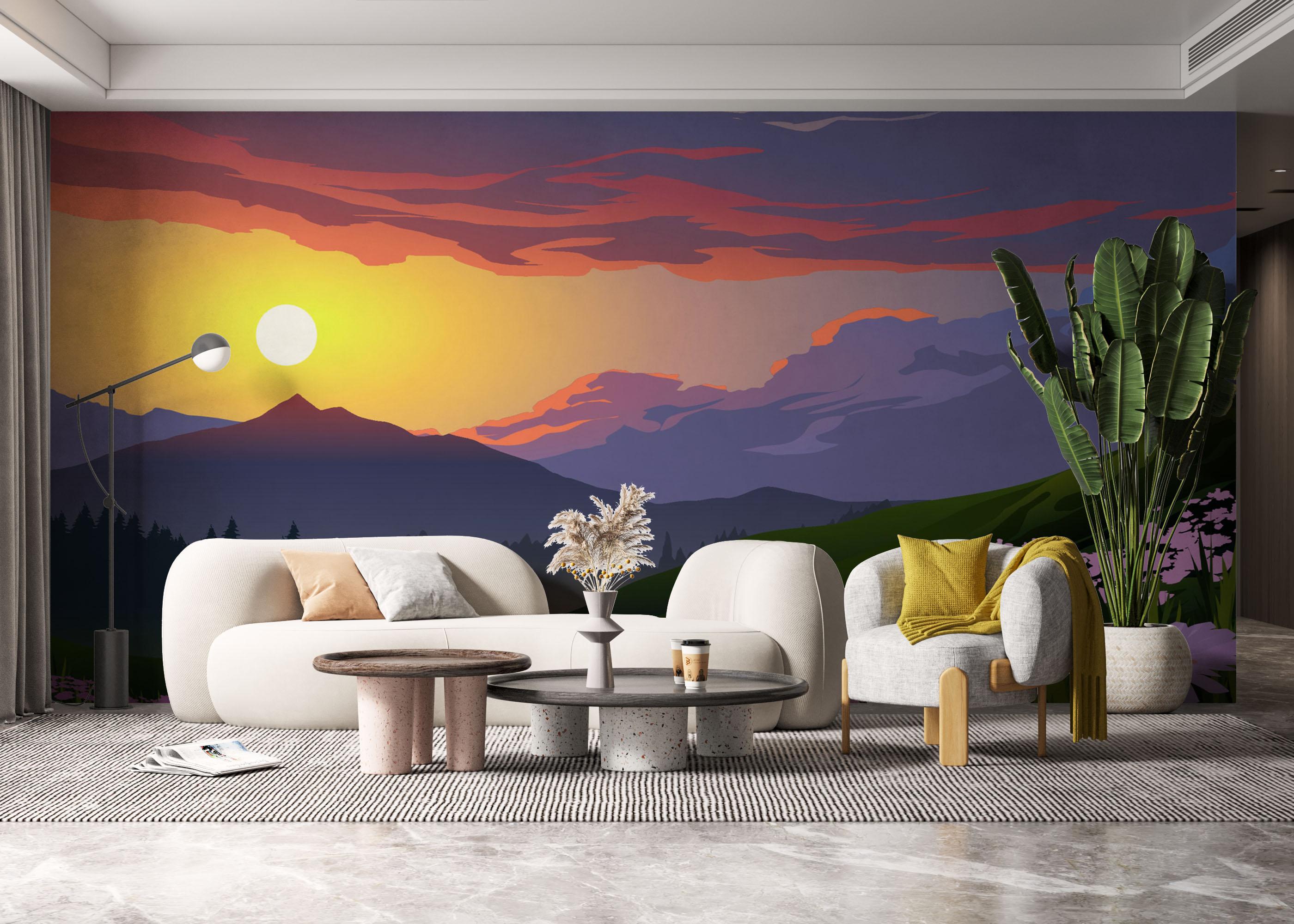 Fototapet Flower Field Forest mockup 6