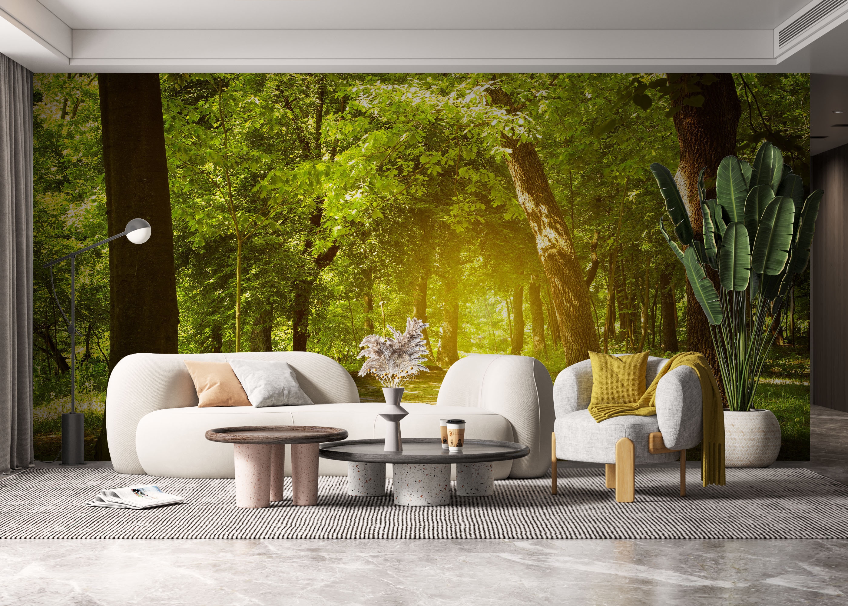 Fototapet Forest Road cu alee printre copaci