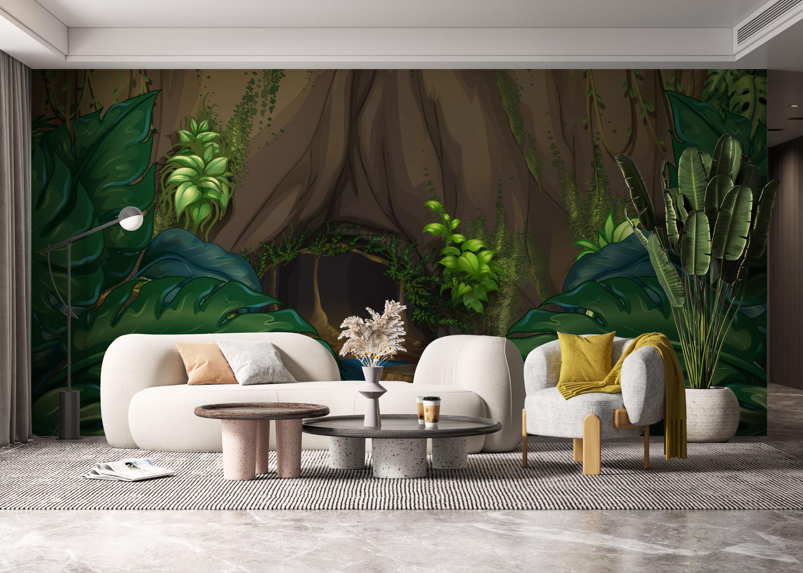 Fototapet Forest Water Cartoon mockup 6