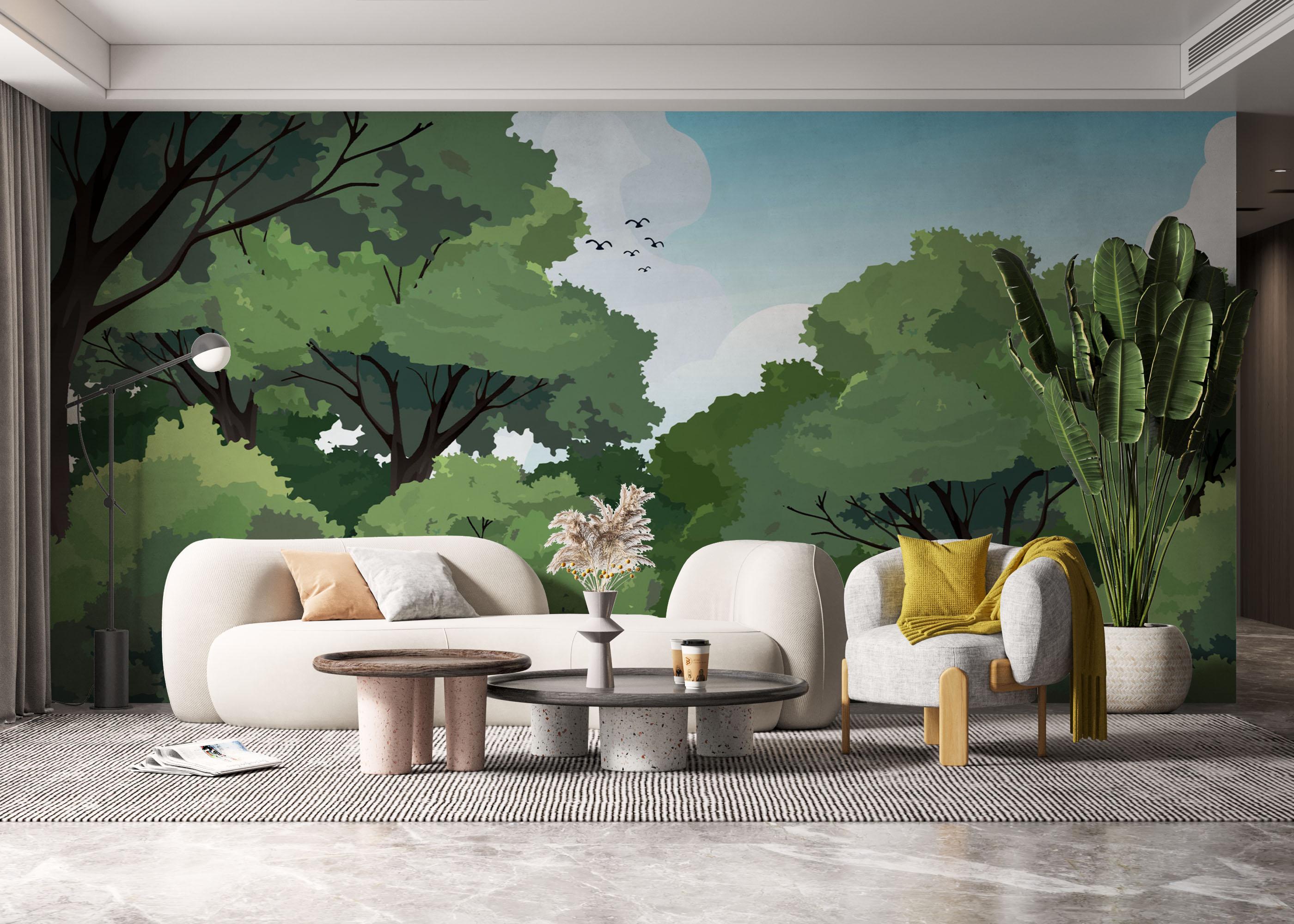 Fototapet Full Forest Tree mockup 6