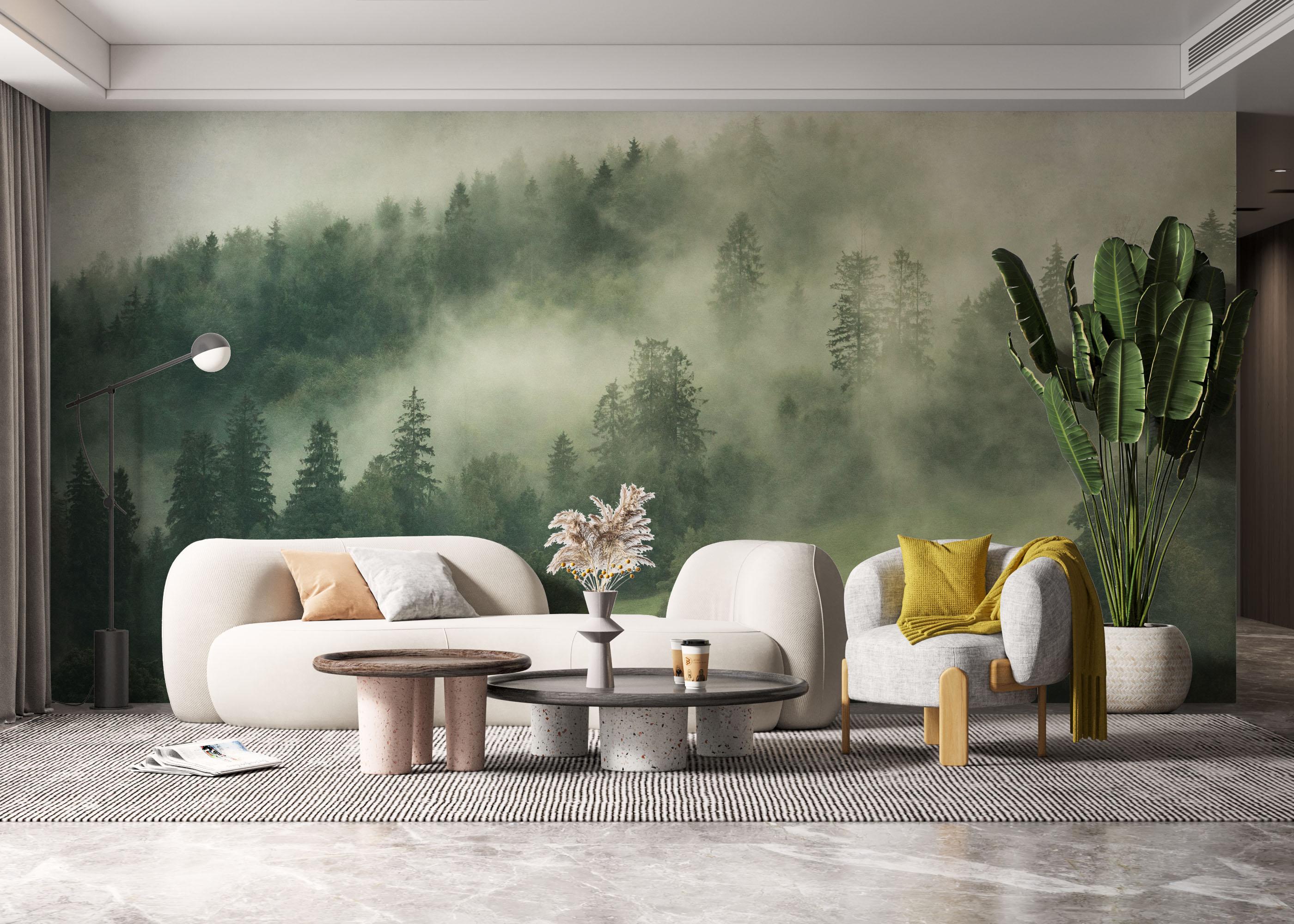 Fototapet Green Forest Fog mockup 6