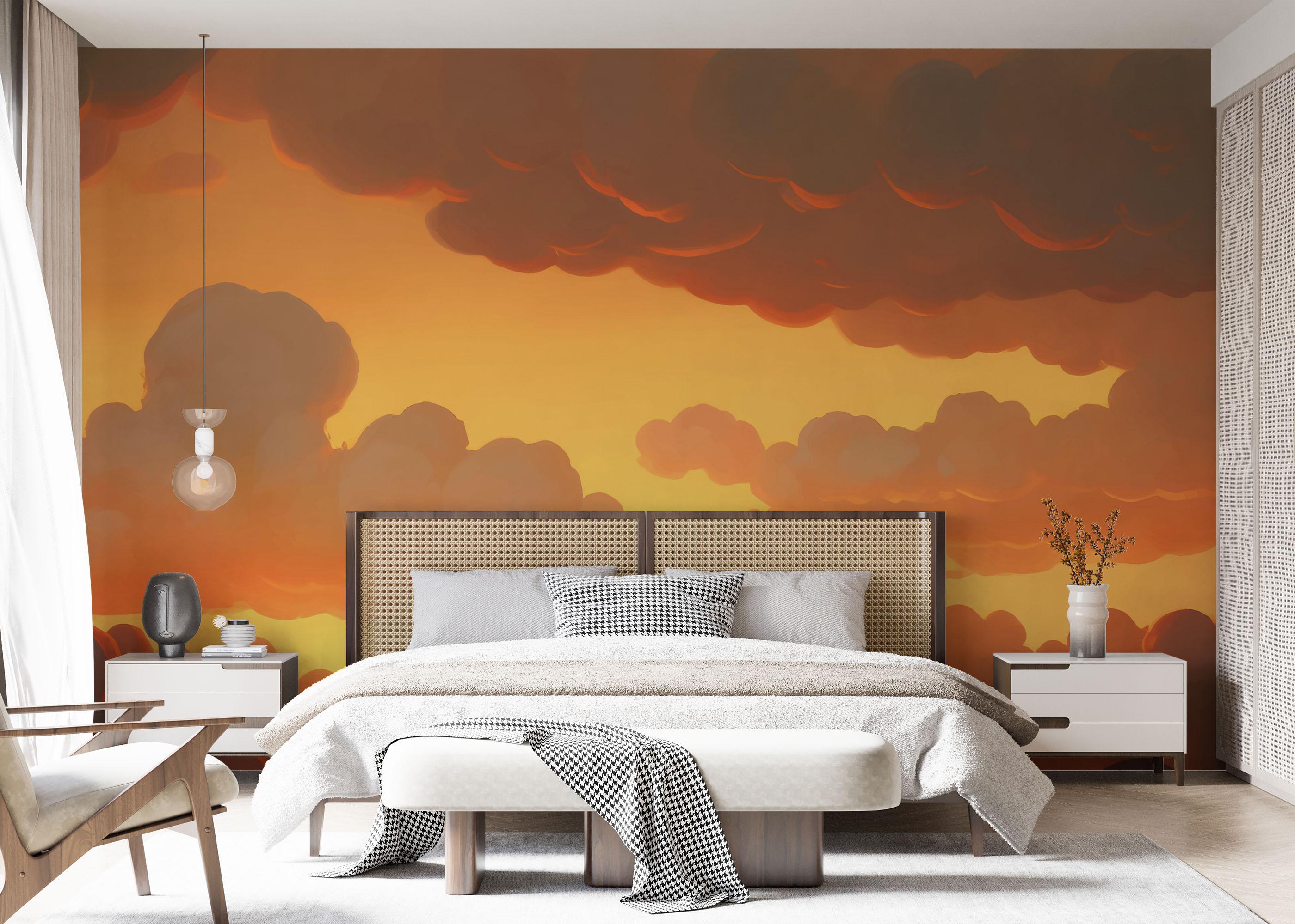 Fototapet Orange Cloud Light mockup 7