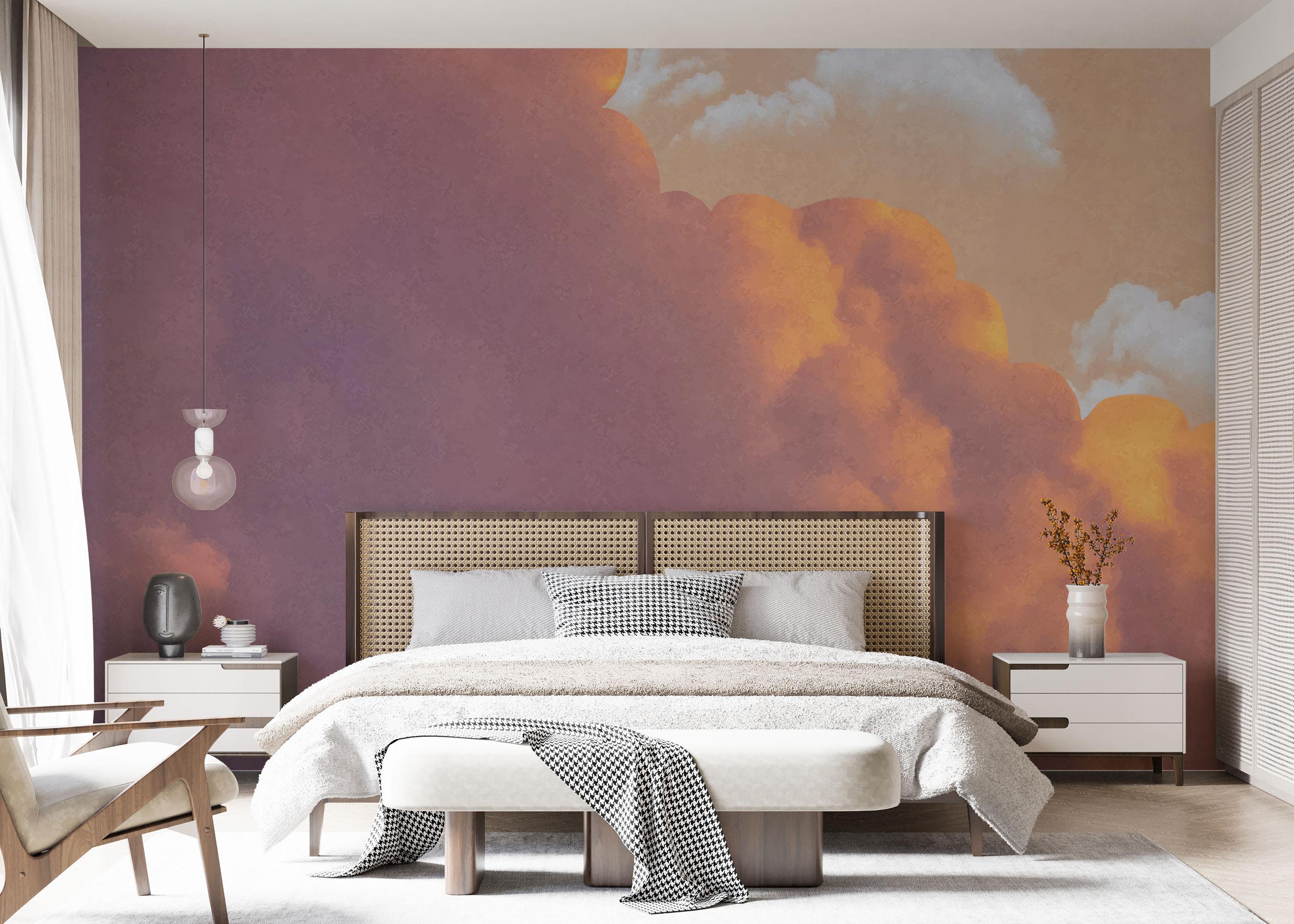 Fototapet Orange Purple Cloud mockup 7
