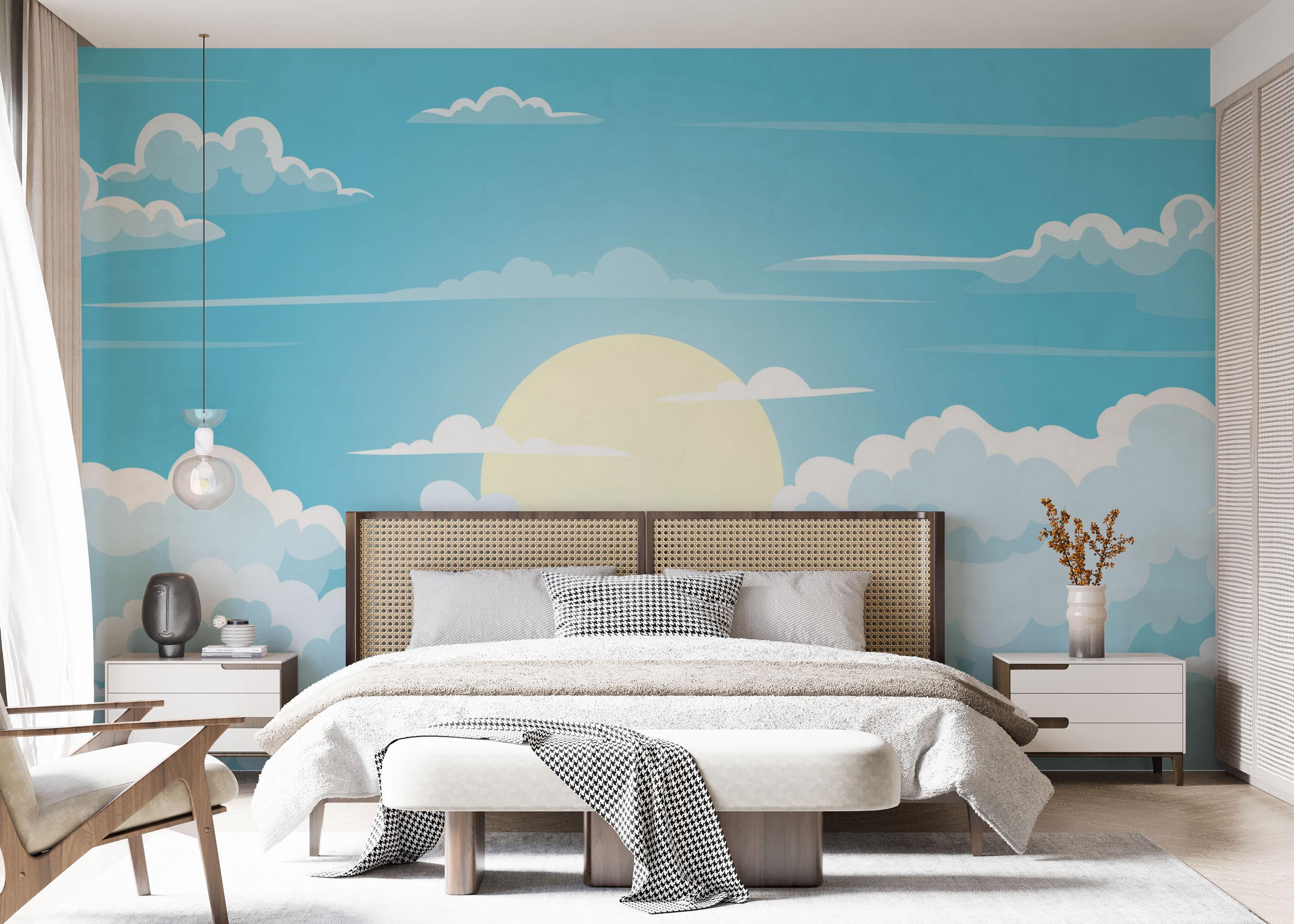 Fototapet Sunny Day Clouds mockup 7