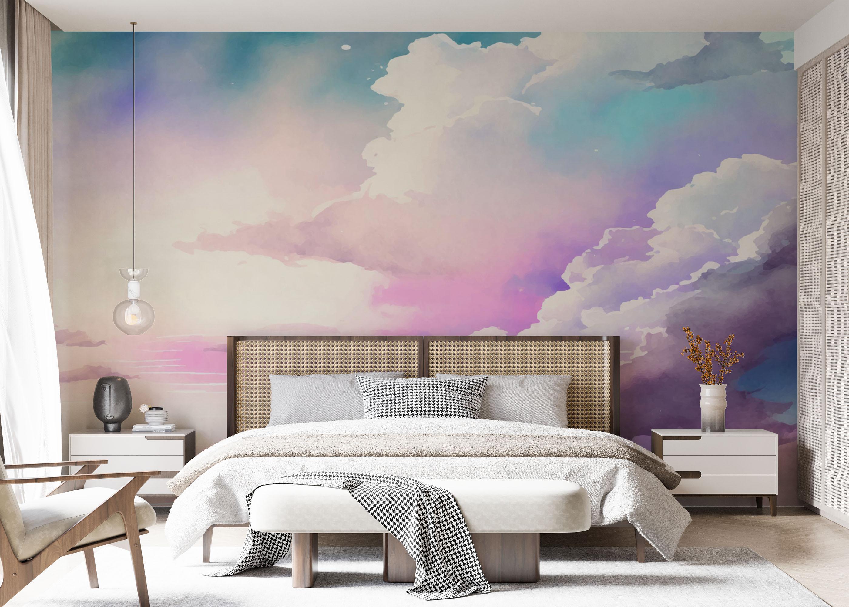 Fototapet Watercolor Purple Sky mockup 7