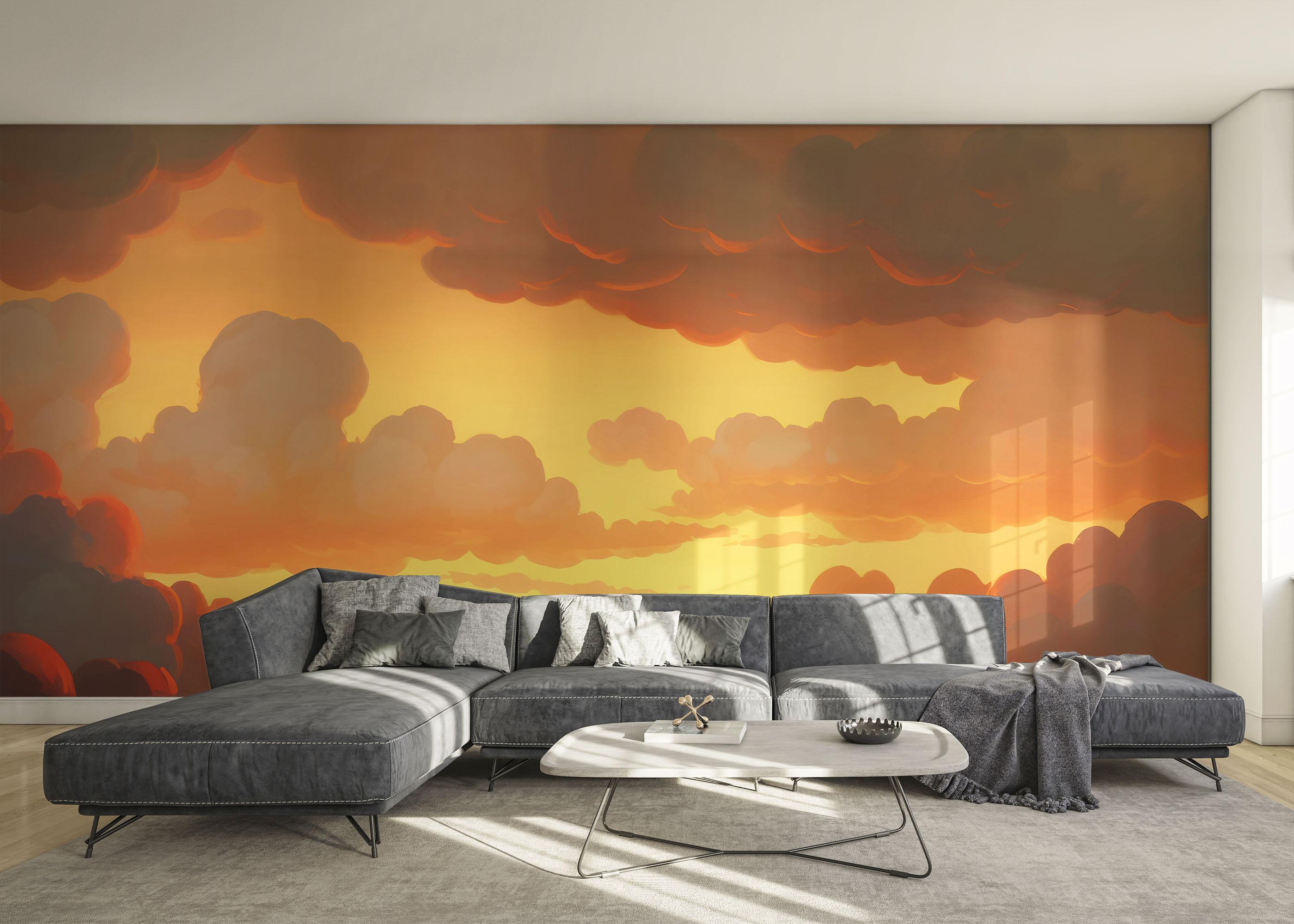Fototapet Orange Cloud Light mockup 0