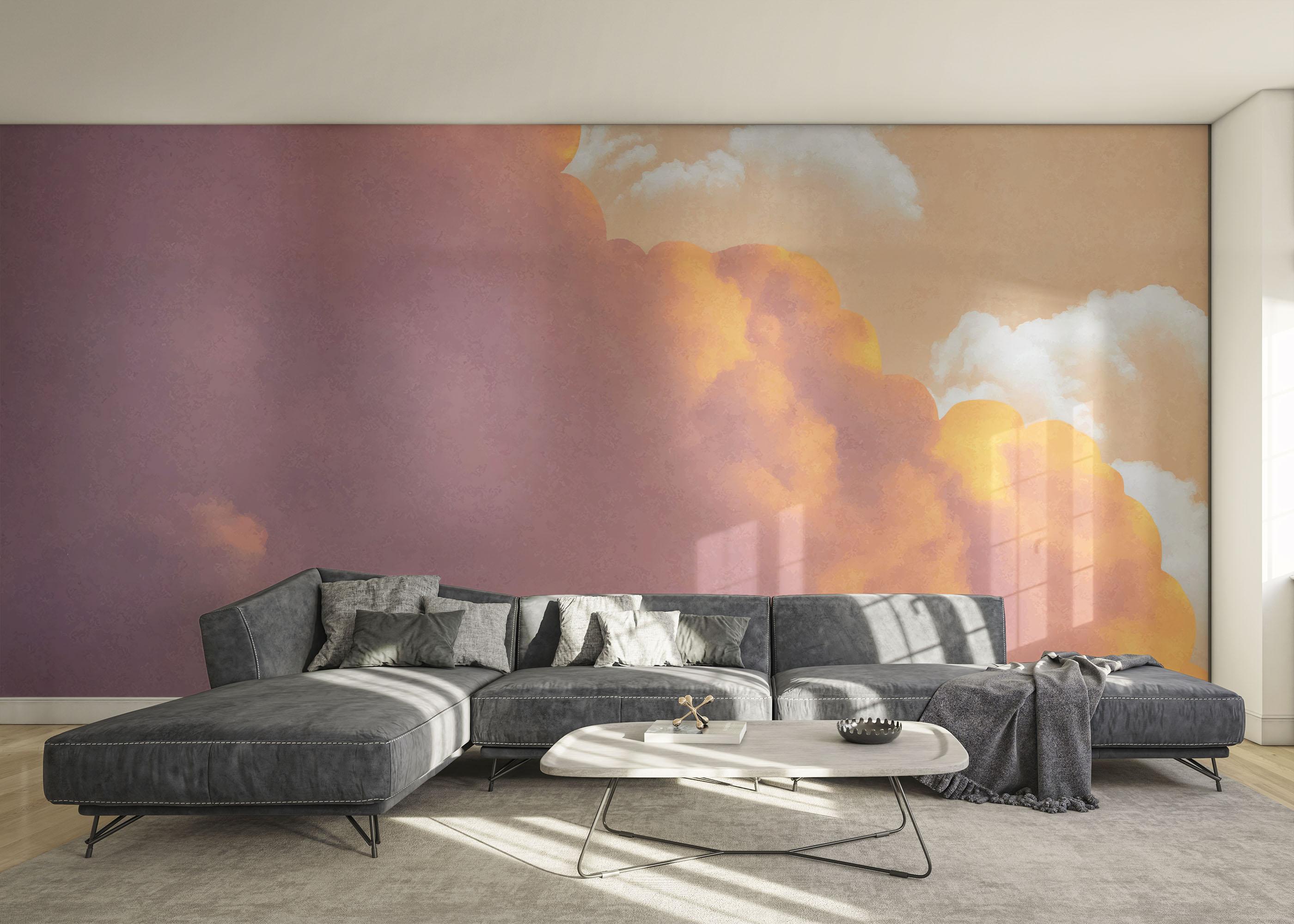 Fototapet Orange Purple Cloud mockup 0