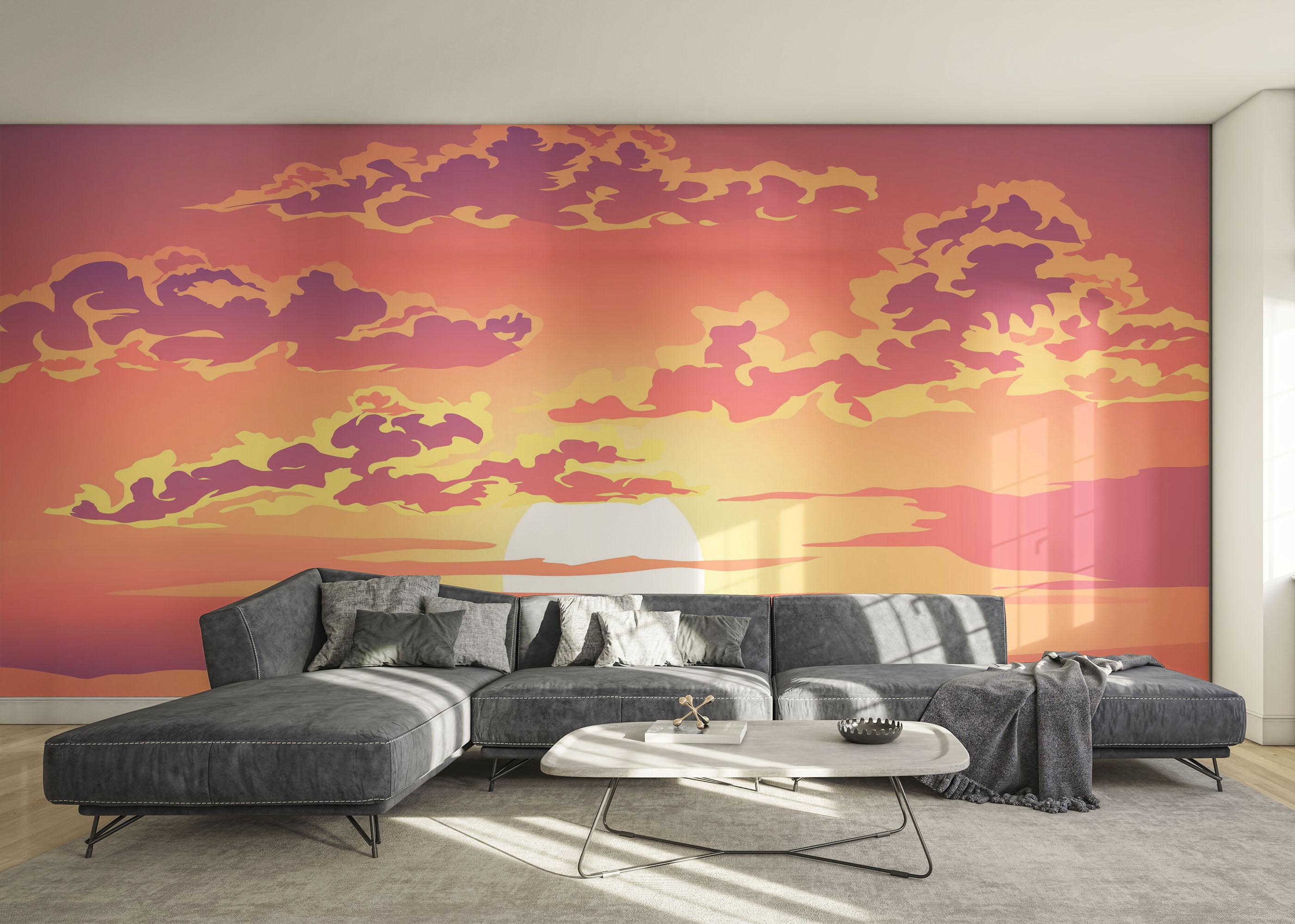 Fototapet Purple Orange Cloud mockup 0