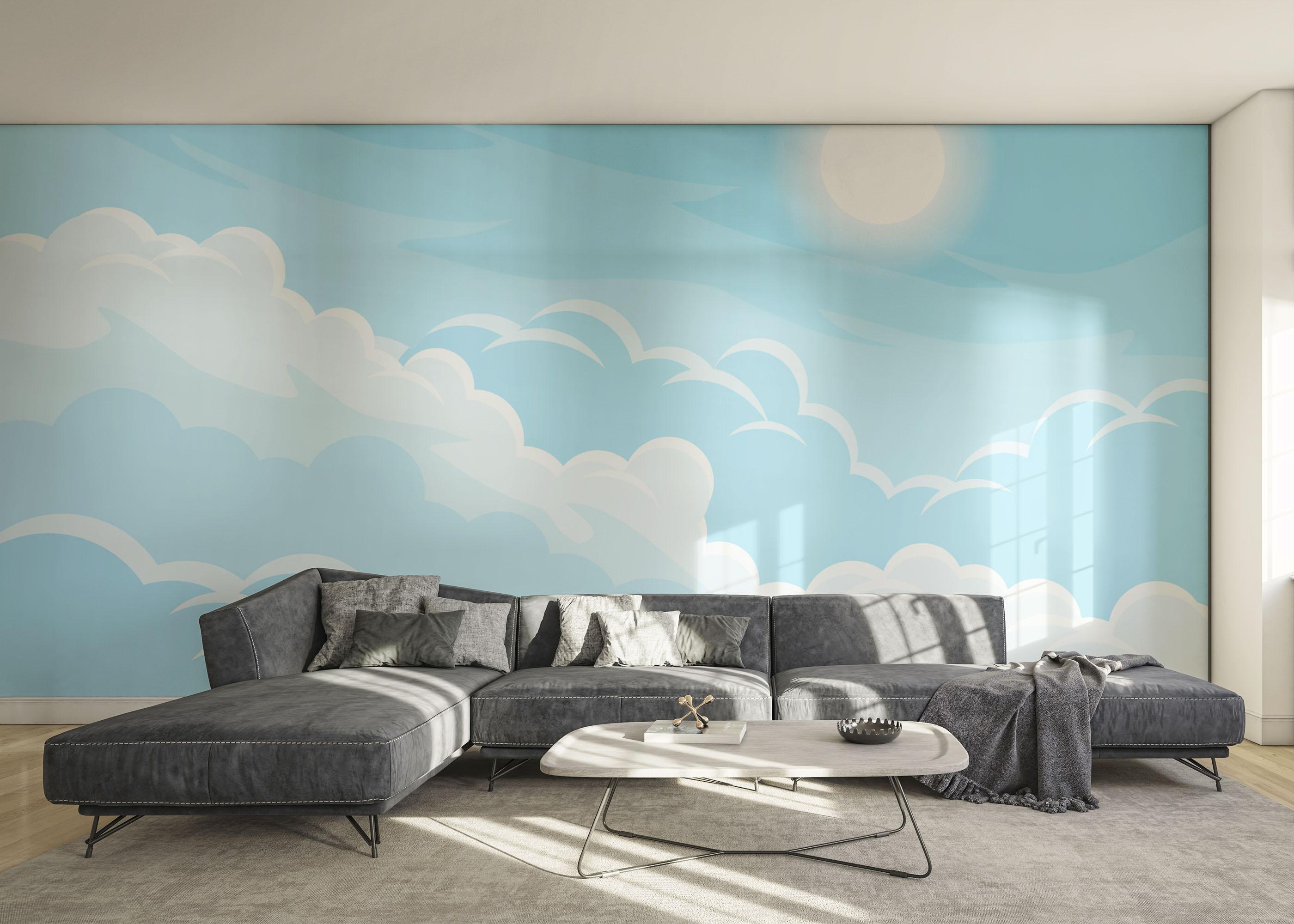 Fototapet Simple Blue Cloud mockup 0