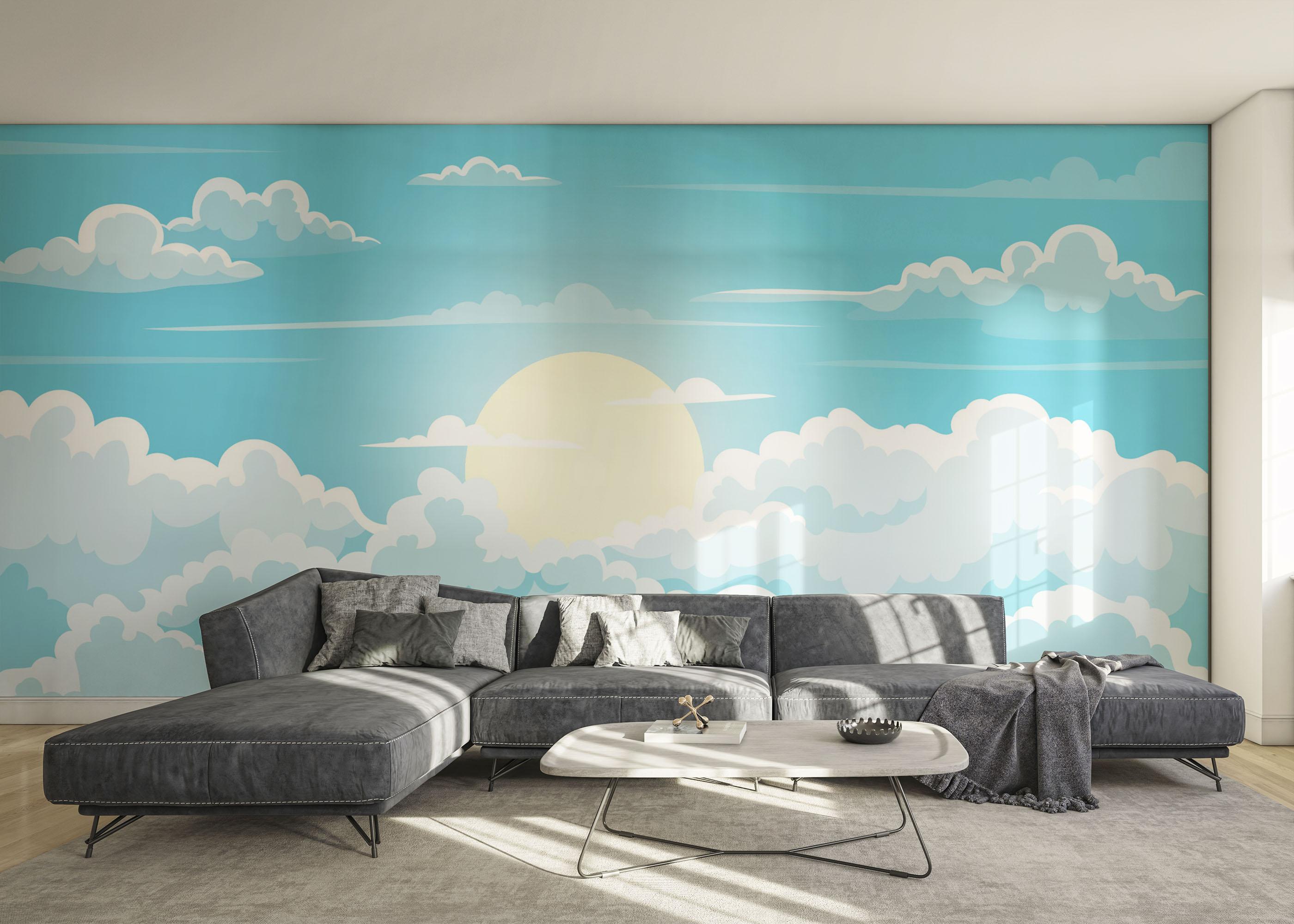 Fototapet Sunny Day Clouds mockup 0