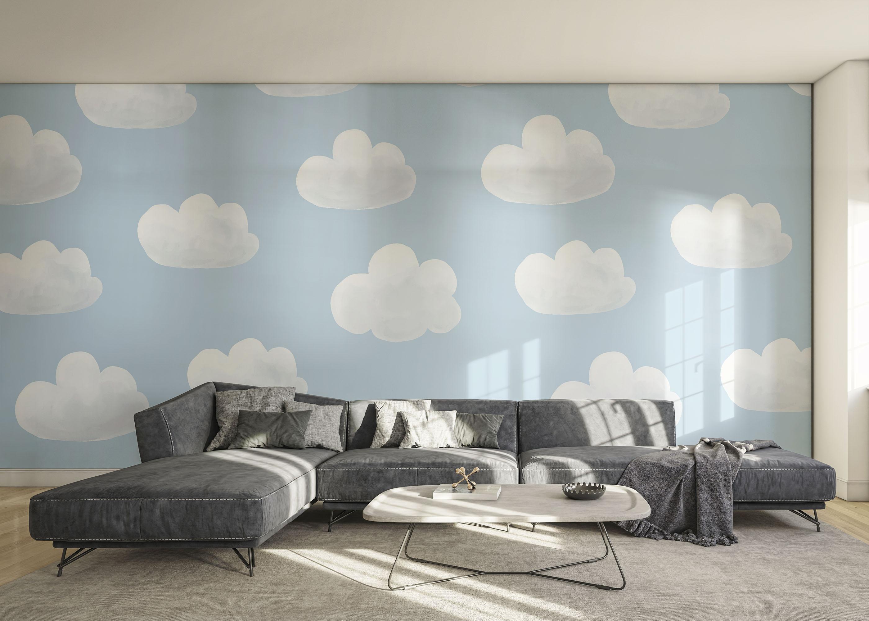 Fototapet White Grey Cloud mockup 0