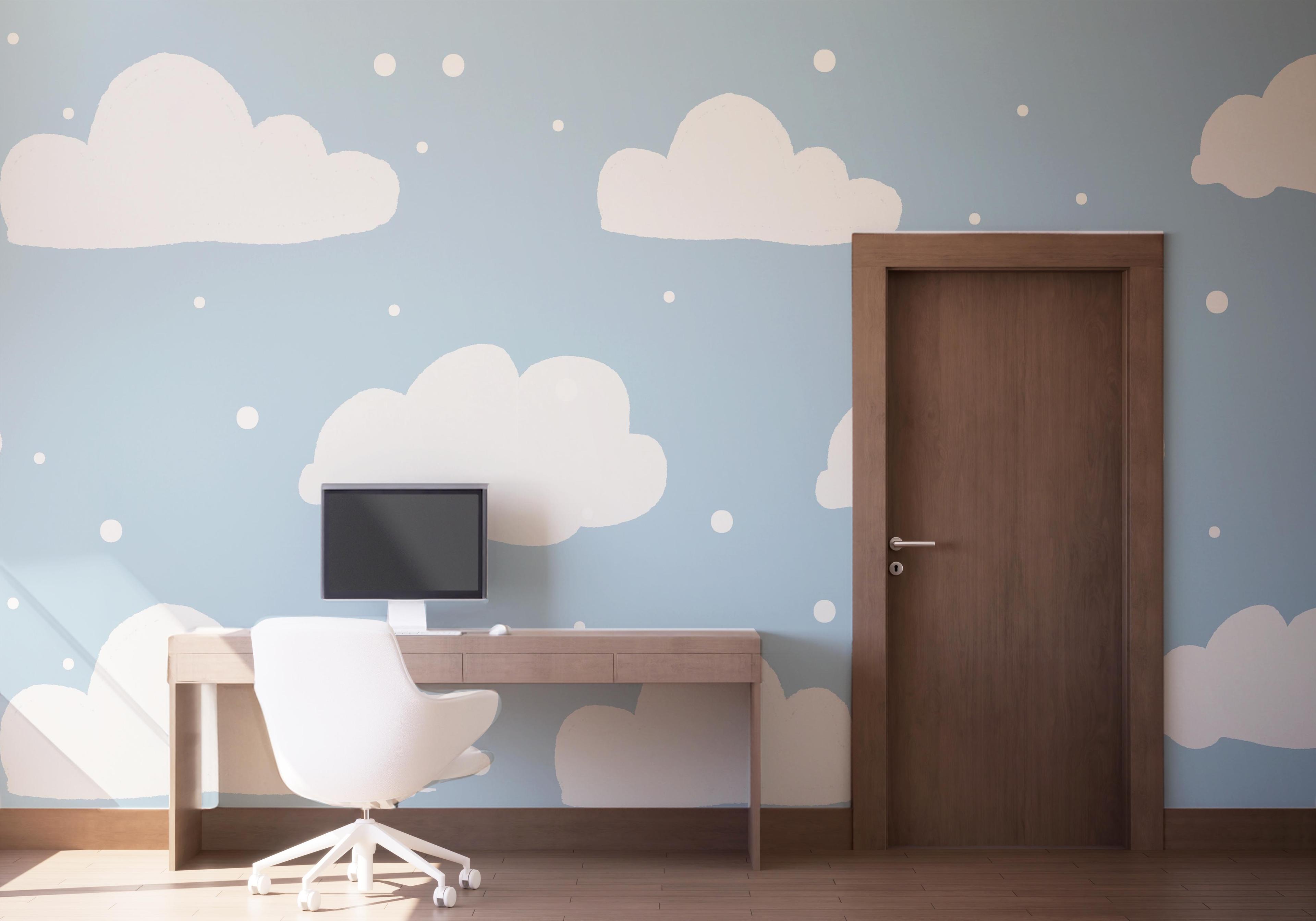 Fototapet Kids Cute Clouds mockup 1