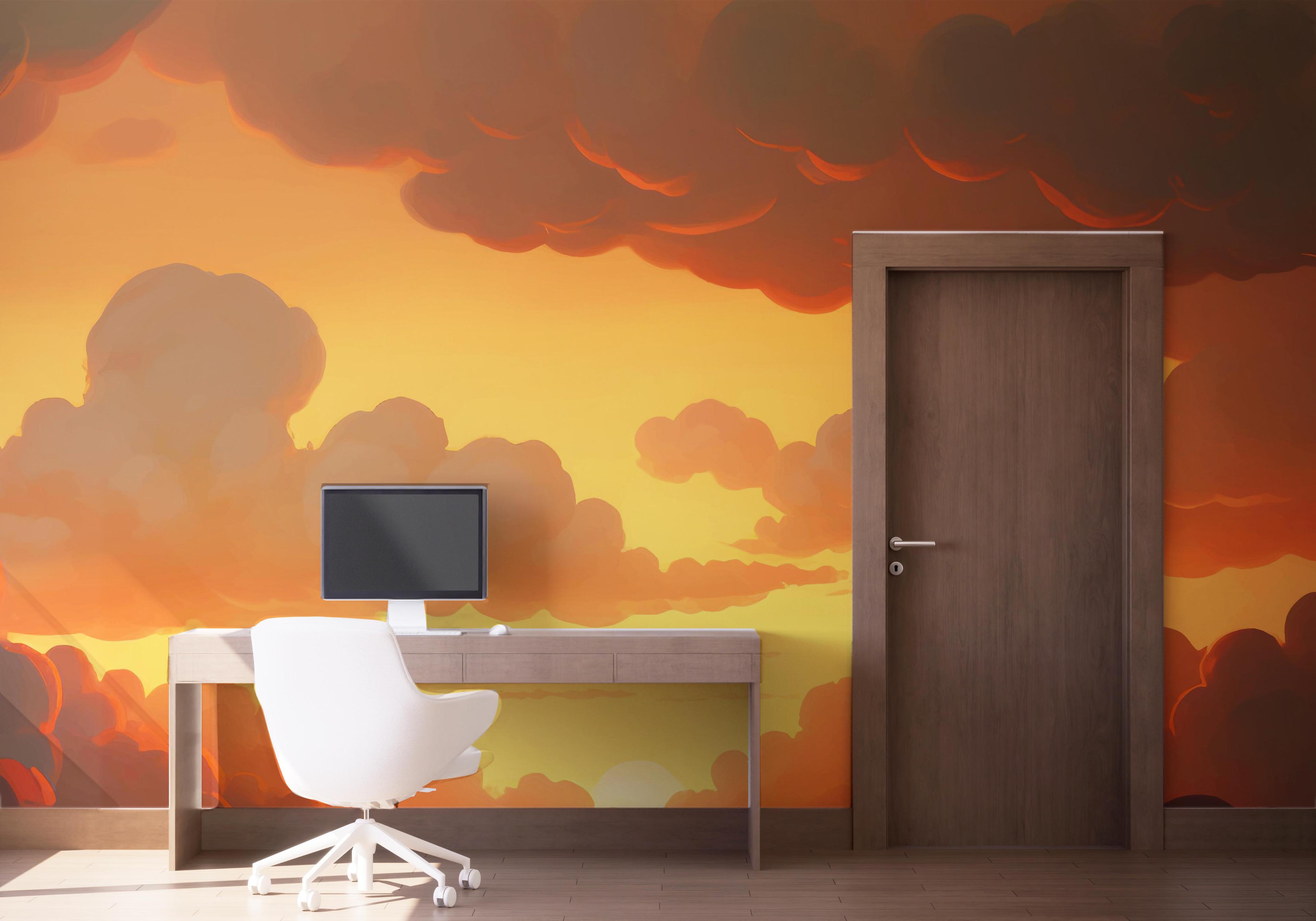 Fototapet Orange Cloud Light mockup 1