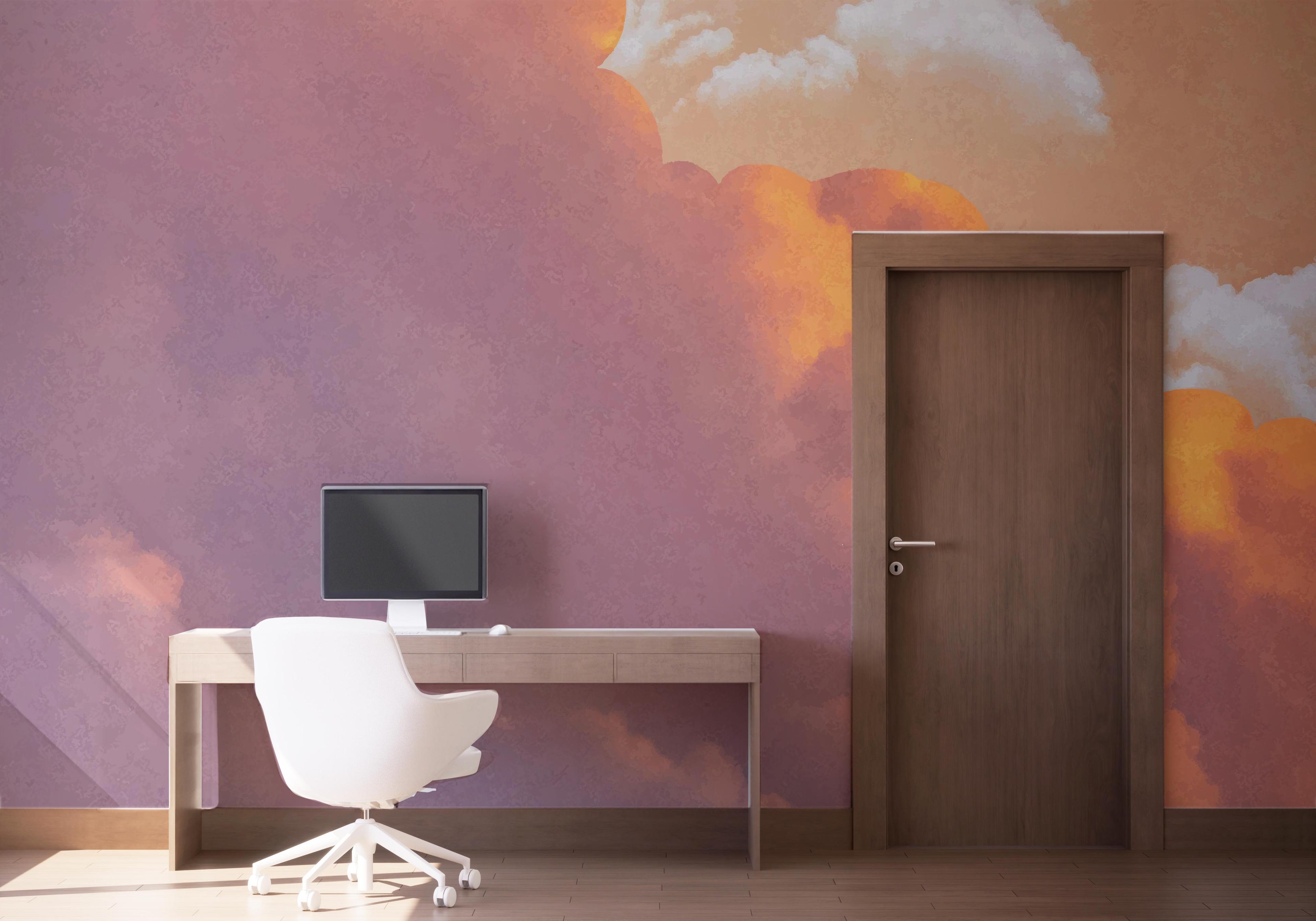 Fototapet Orange Purple Cloud mockup 1