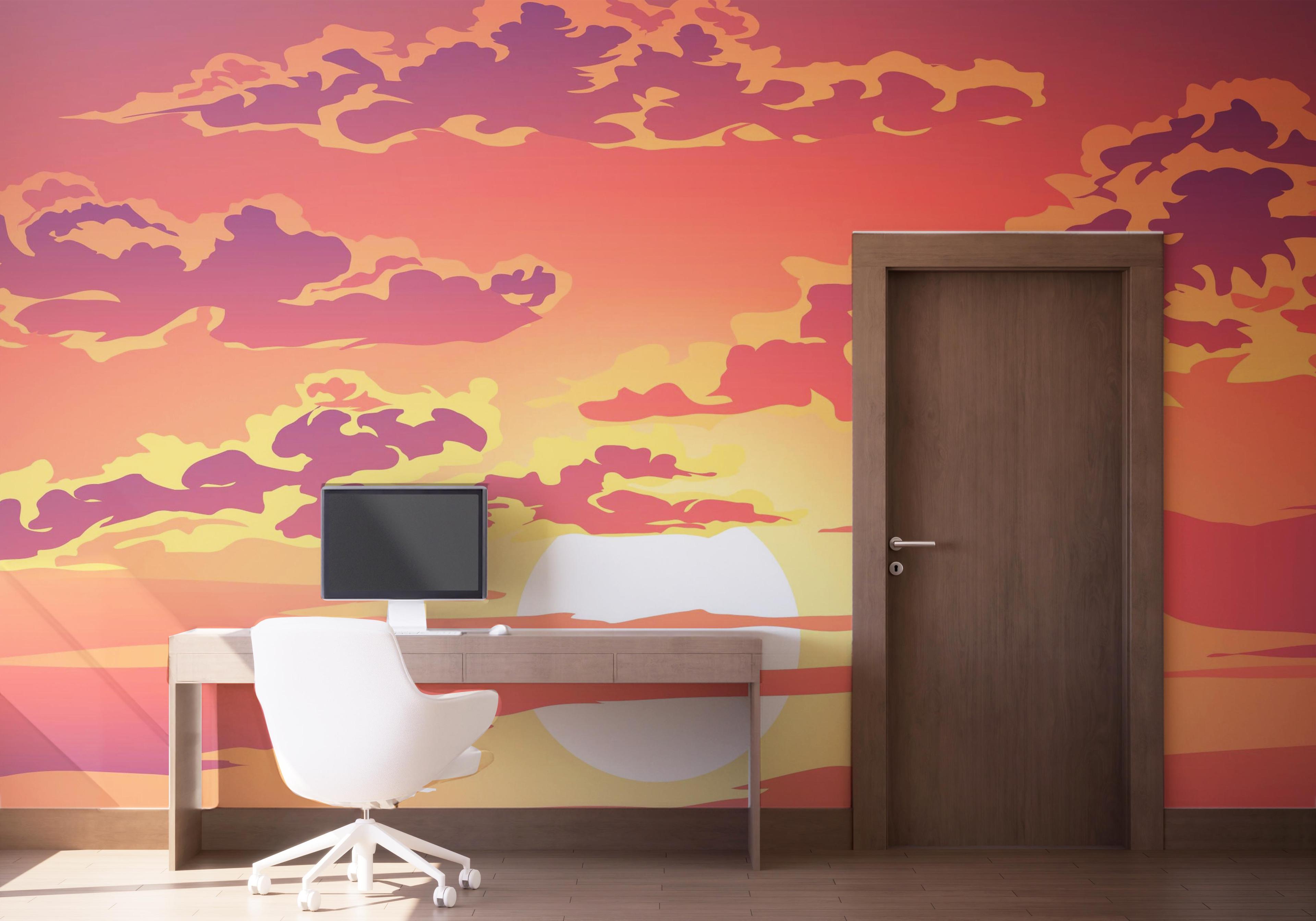 Fototapet Purple Orange Cloud mockup 1