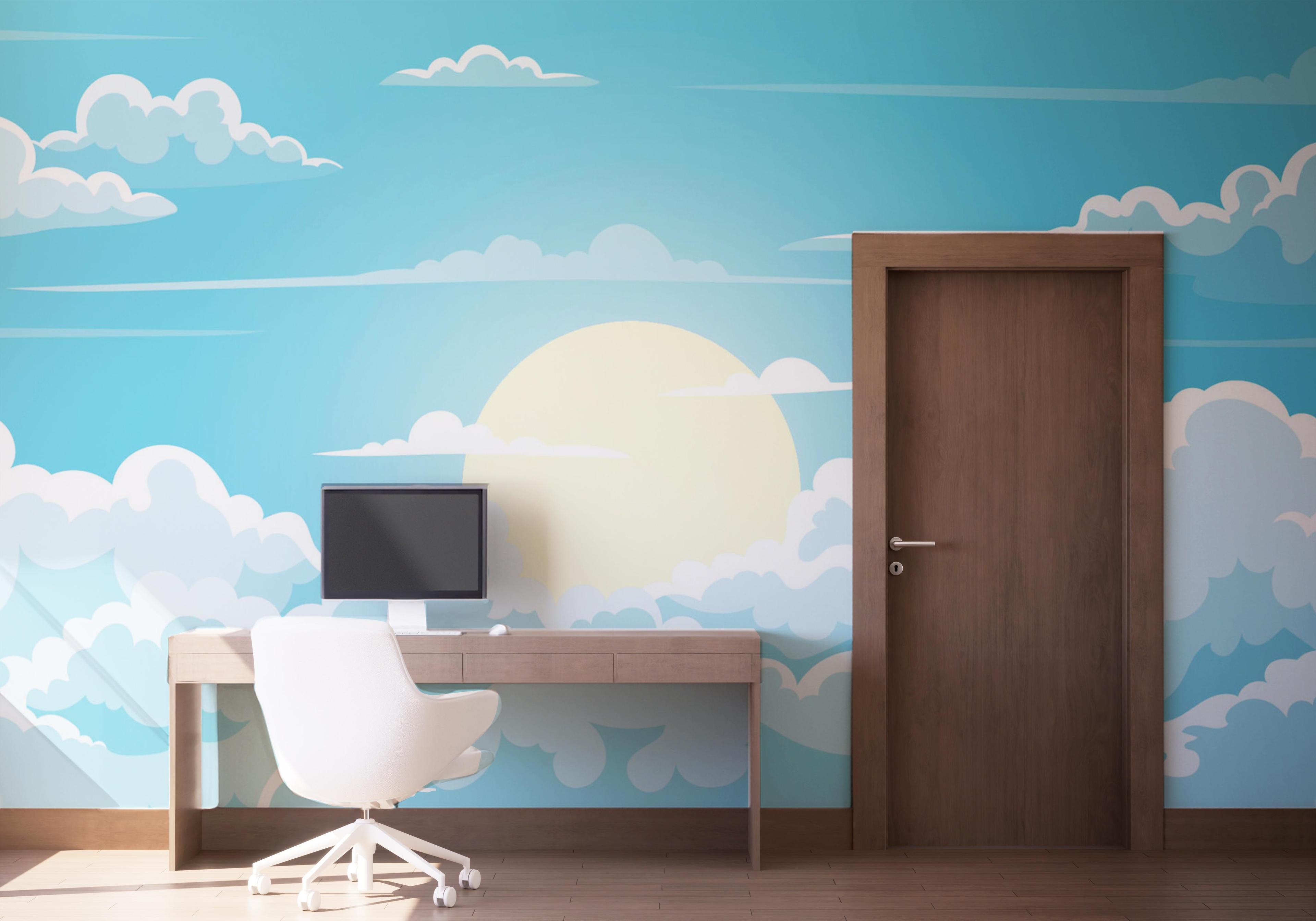 Fototapet Sunny Day Clouds mockup 1