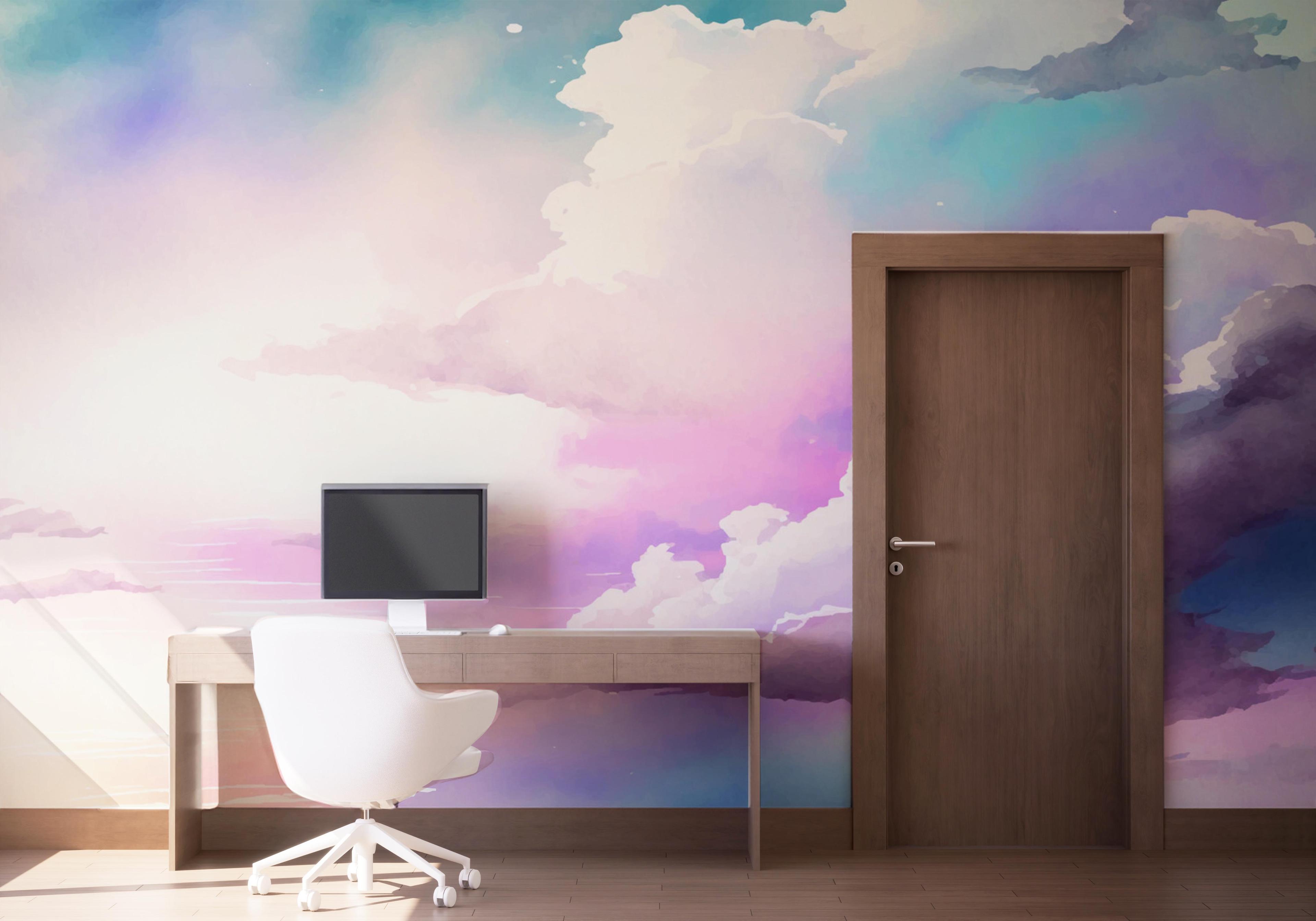 Fototapet Watercolor Purple Sky mockup 1