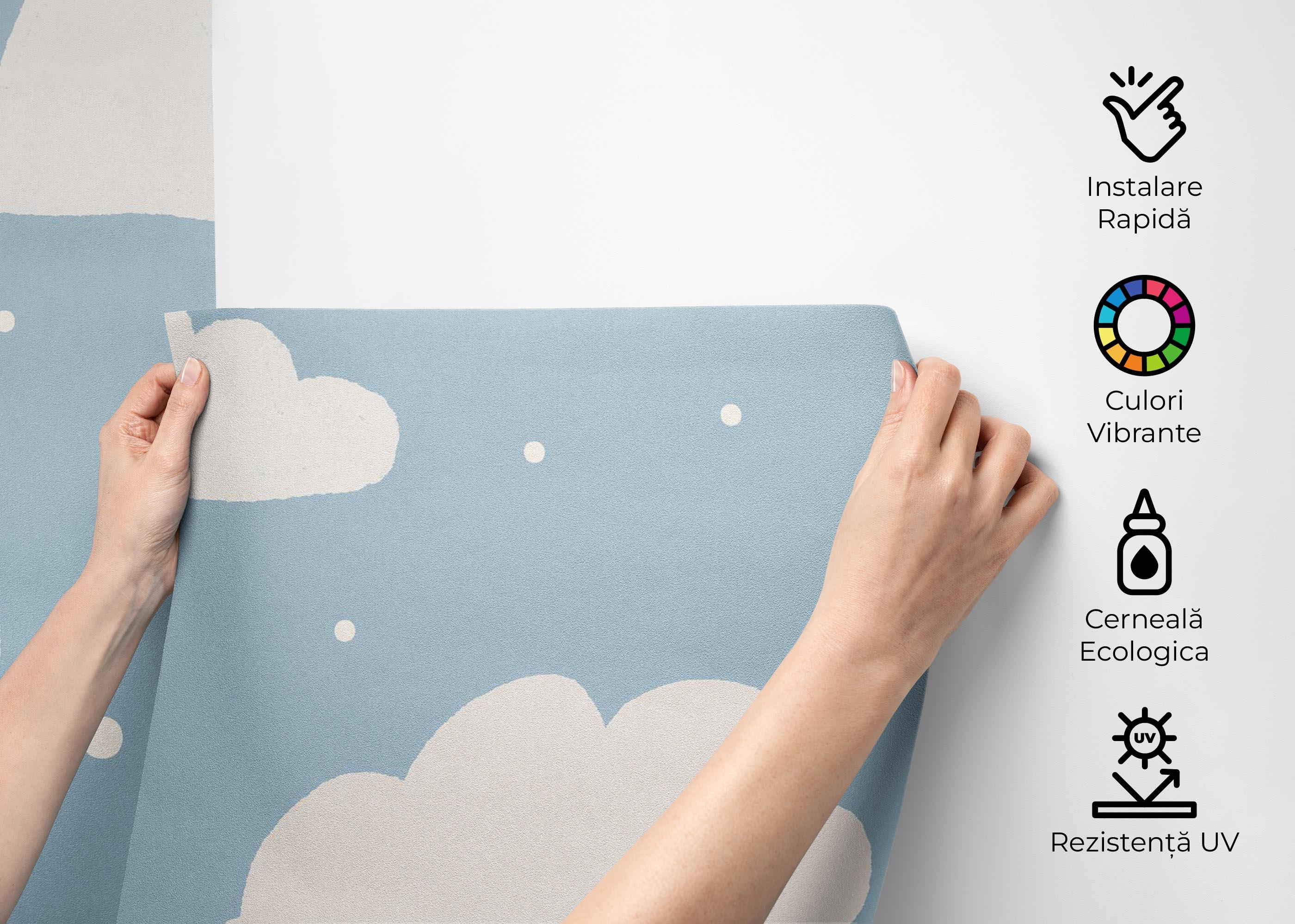 Fototapet Kids Cute Clouds mockup 2
