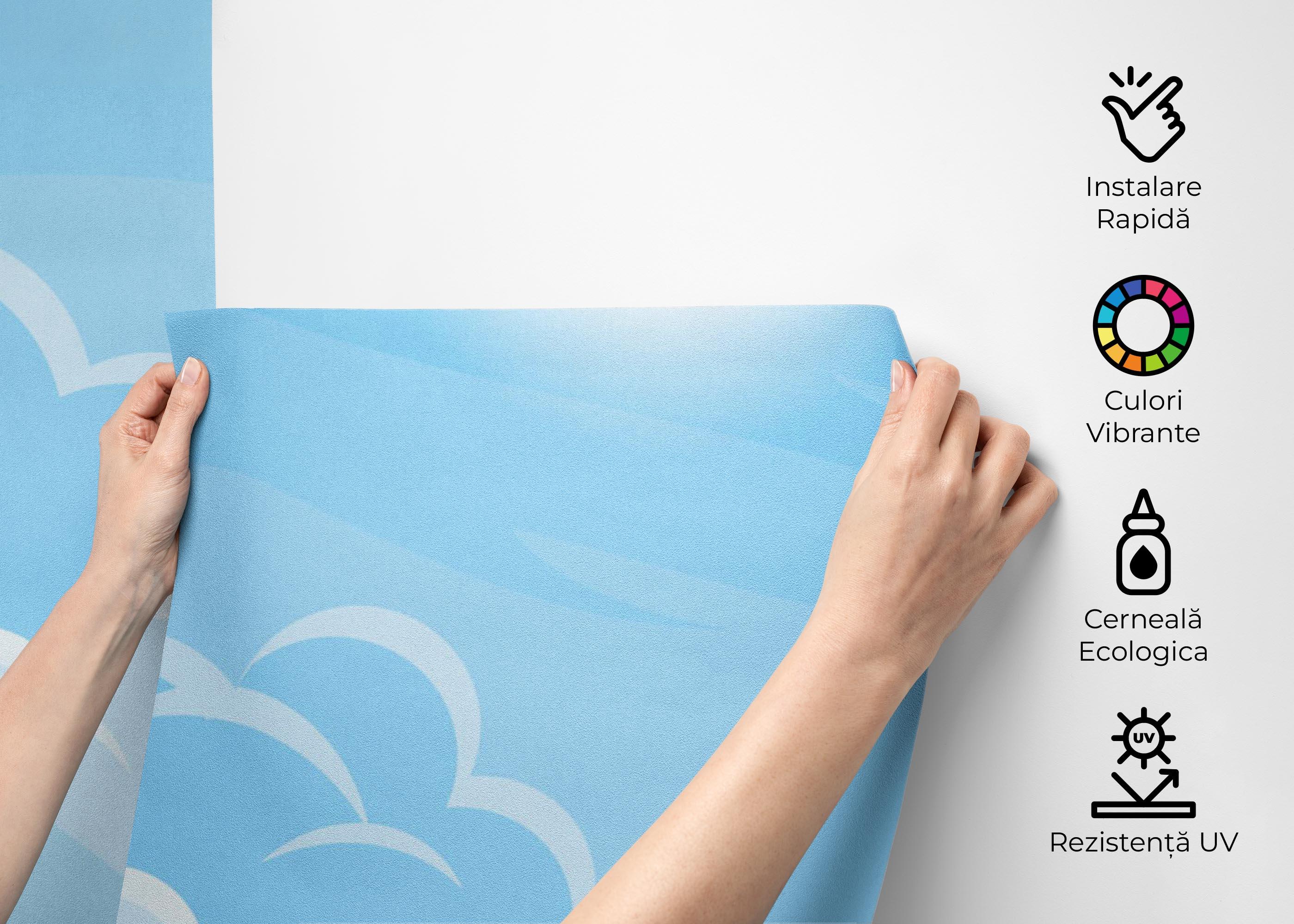 Fototapet Simple Blue Cloud mockup 2