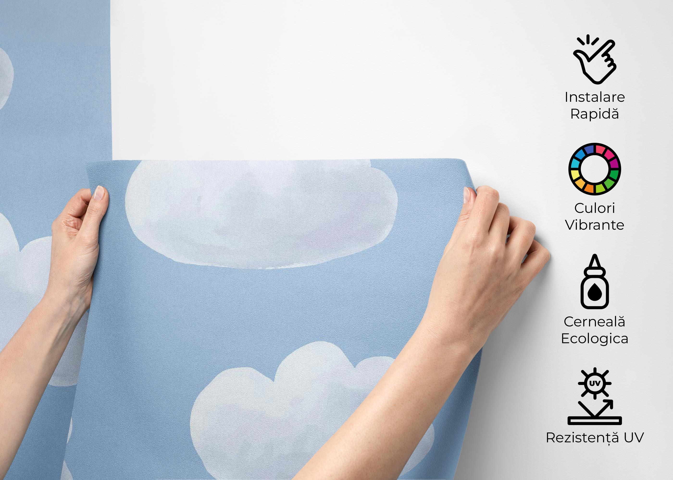 Fototapet White Grey Cloud mockup 2