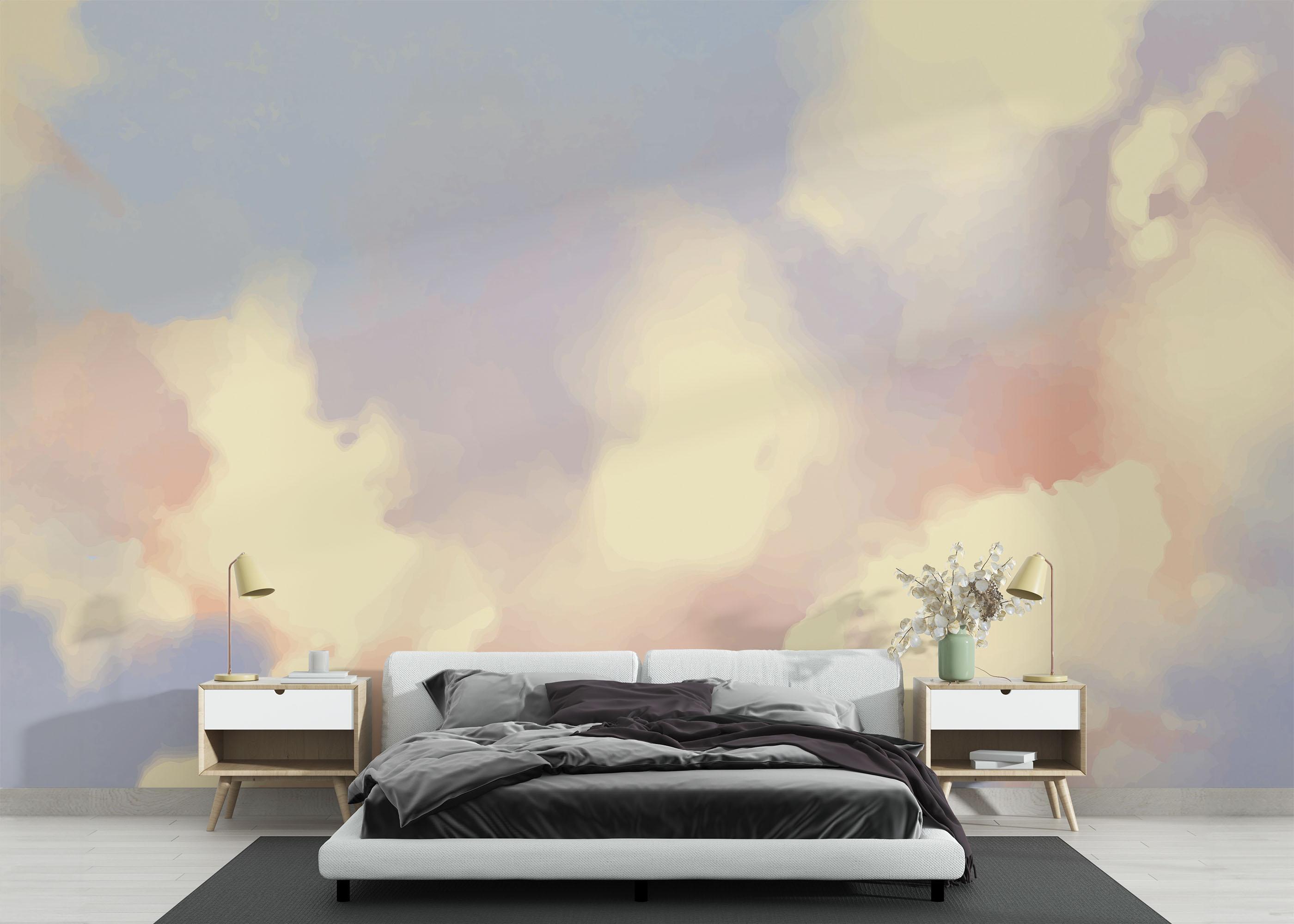 Fototapet Cream Clouds View mockup 3