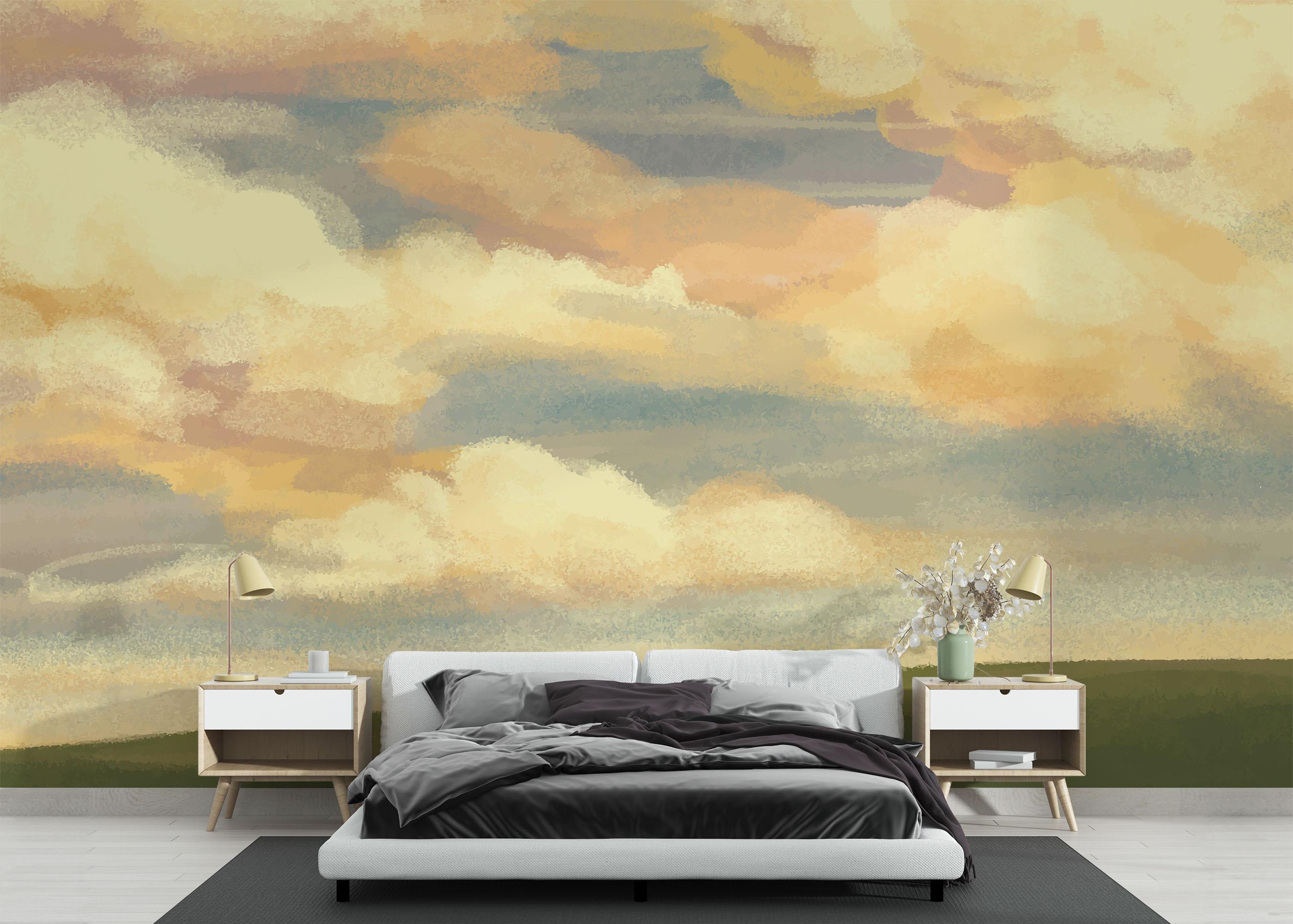 Fototapet Field Colorful Sky mockup 3