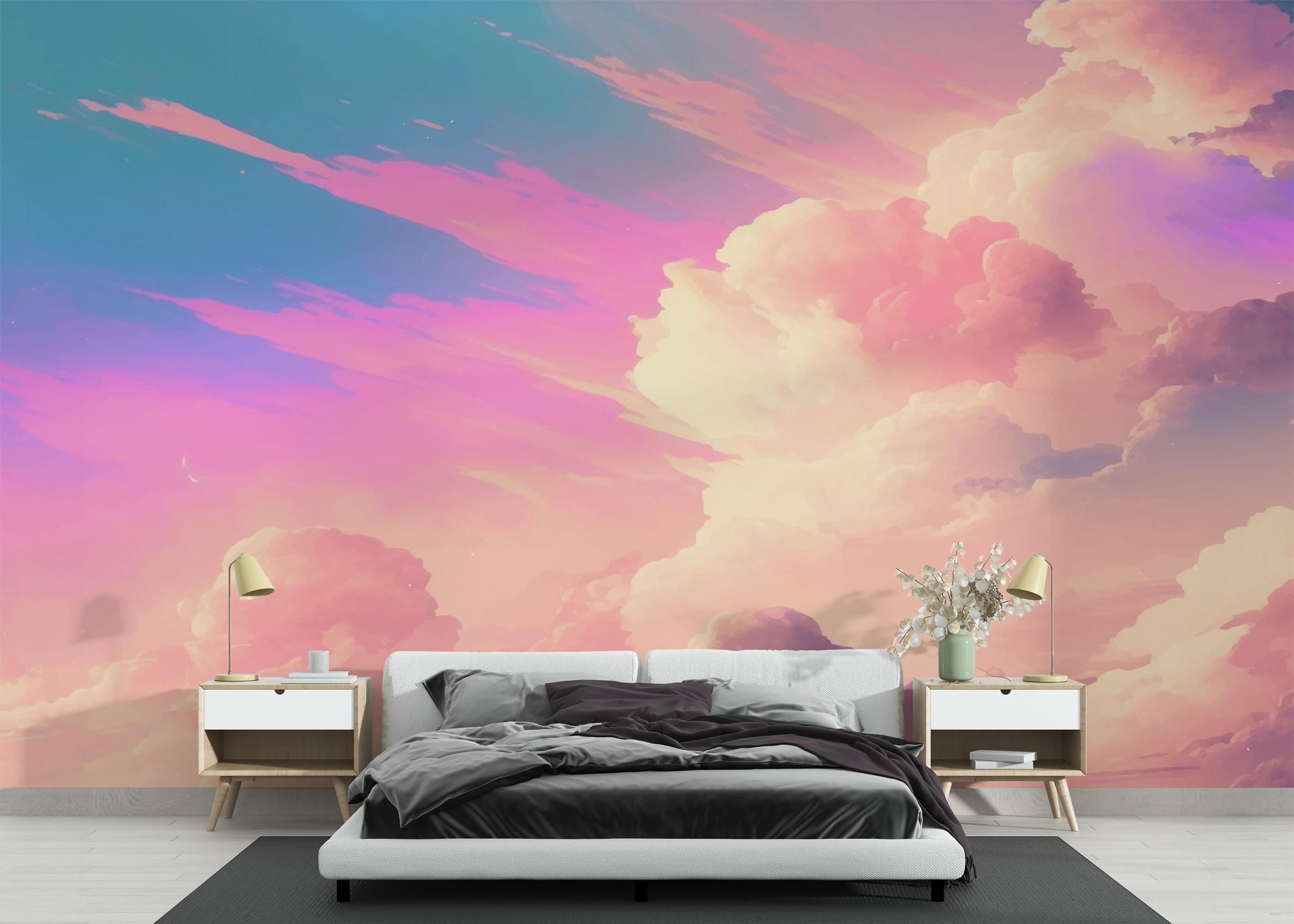 Fototapet Pink Cream Cloud mockup 3