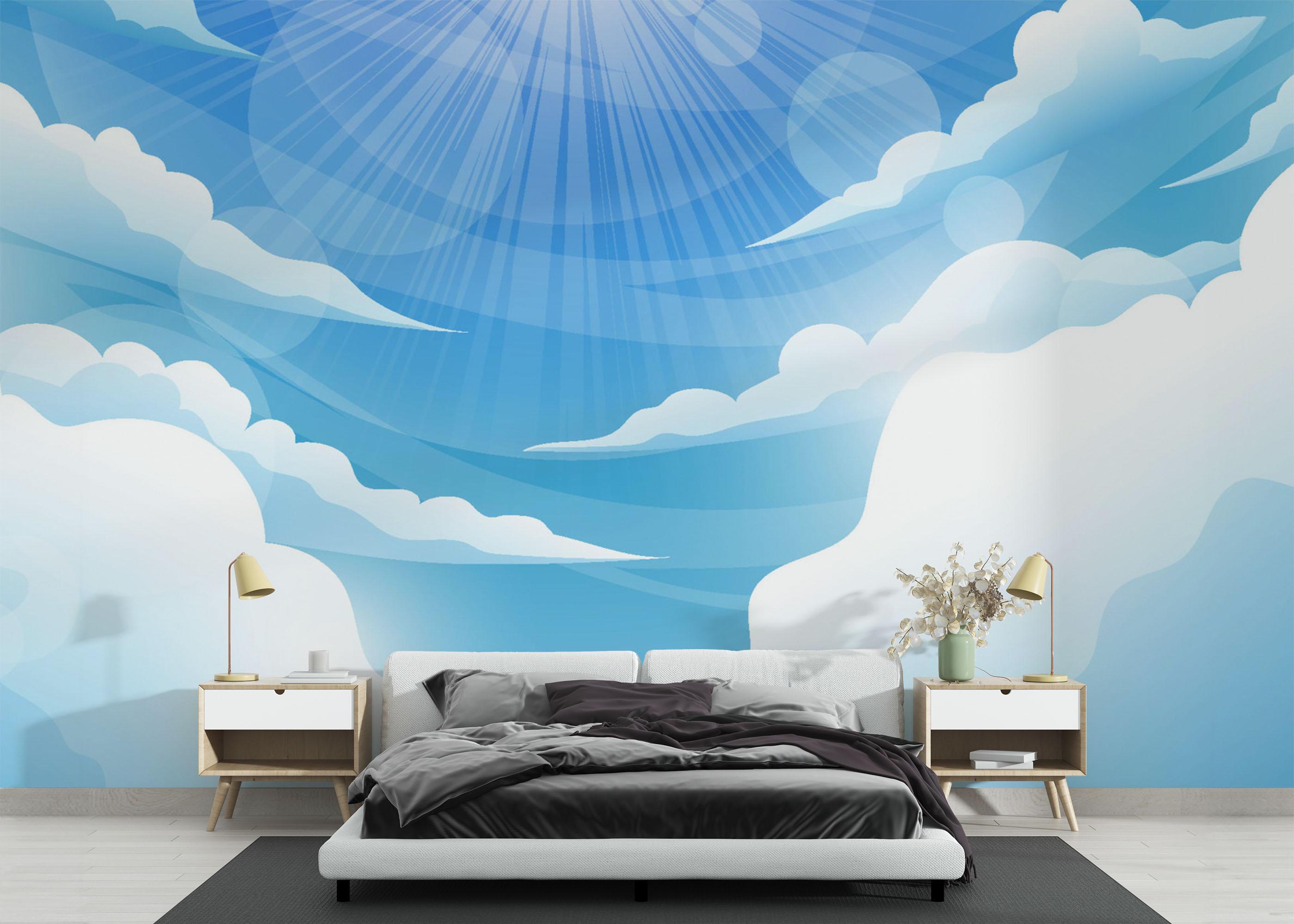 Fototapet Sun Light Clouds mockup 3