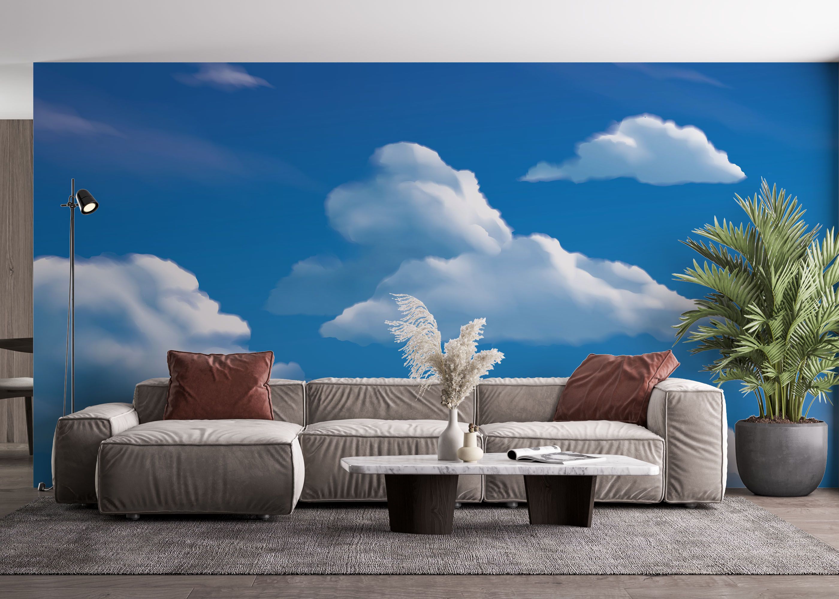 Cute White Clouds mockup 4