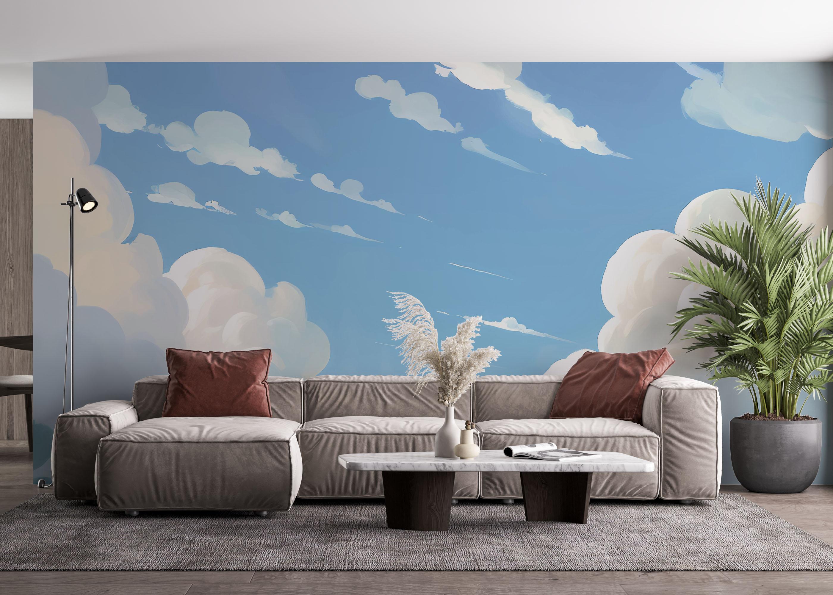 Fototapet Fluffy White Cloud mockup 4