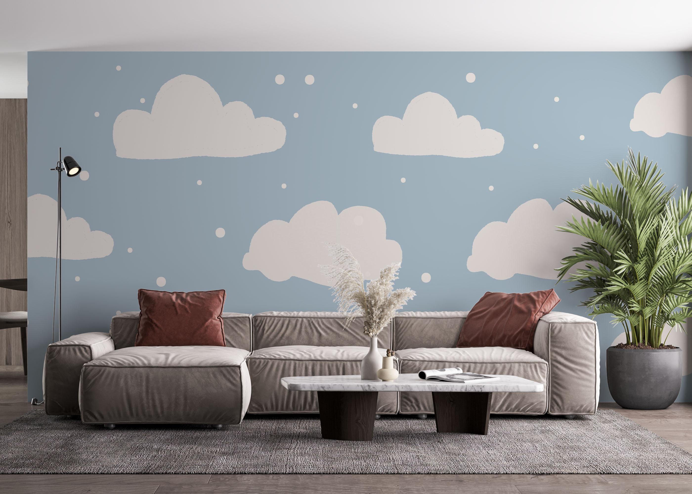 Fototapet Kids Cute Clouds mockup 4