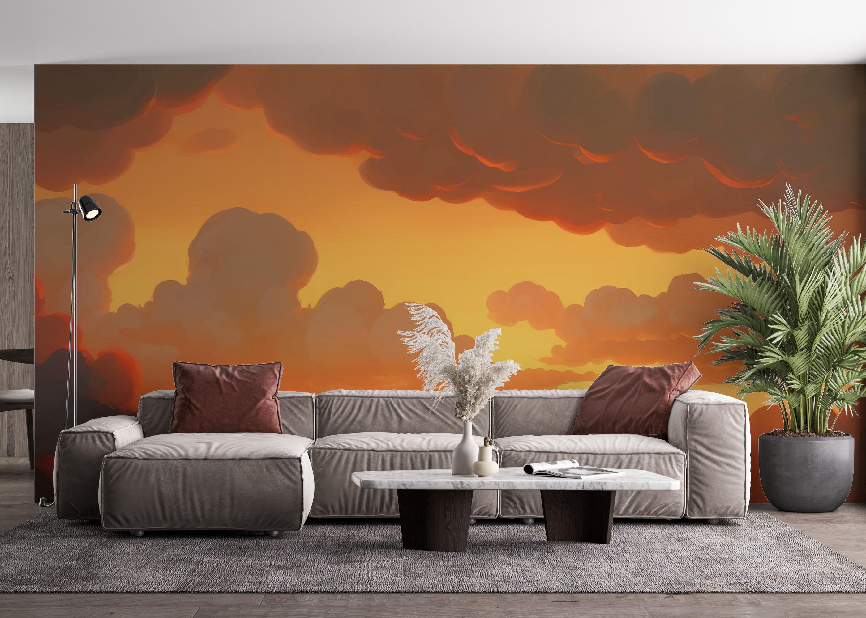 Fototapet Orange Cloud Light mockup 4