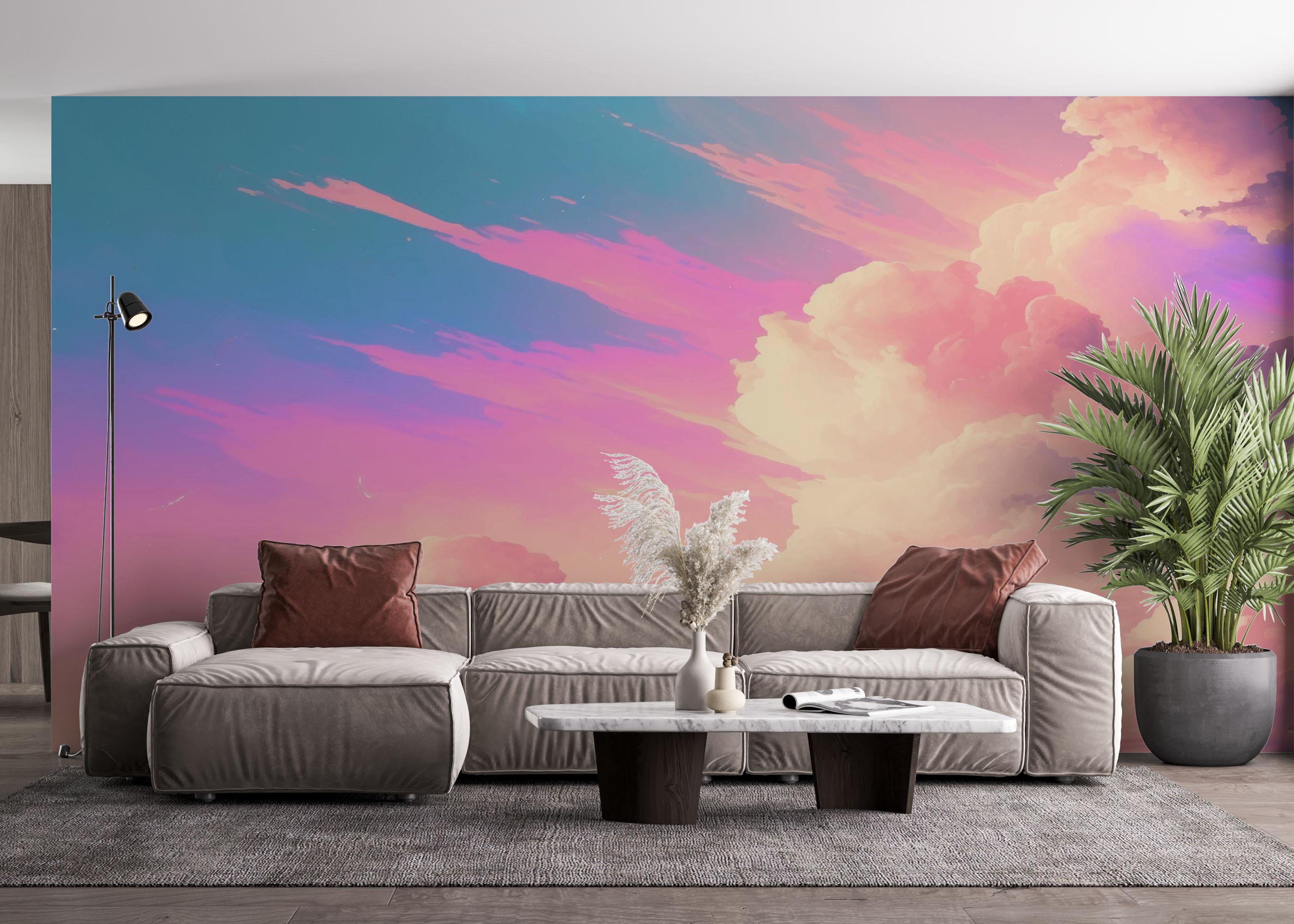 Fototapet Pink Cream Cloud mockup 4