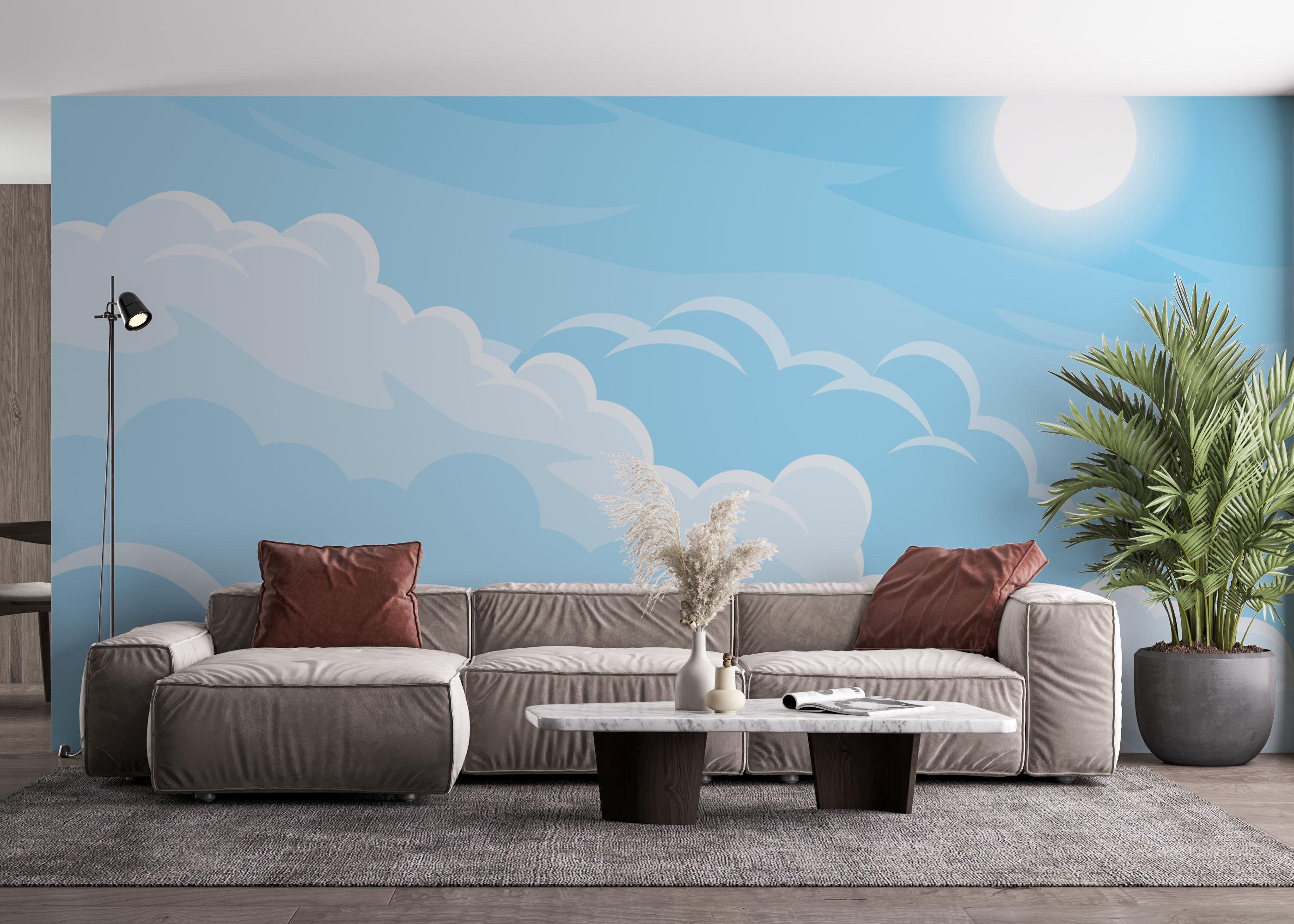 Fototapet Simple Blue Cloud mockup 4