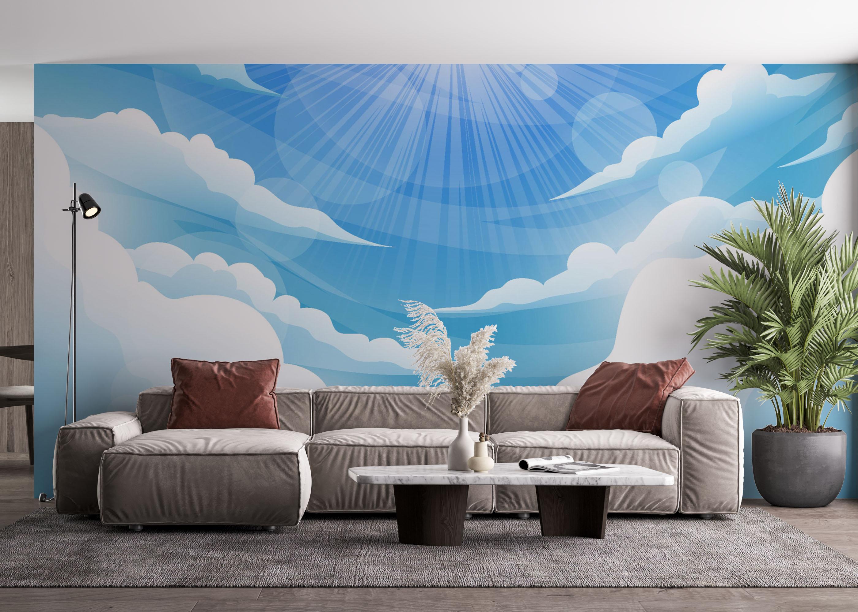 Fototapet Sun Light Clouds mockup 4