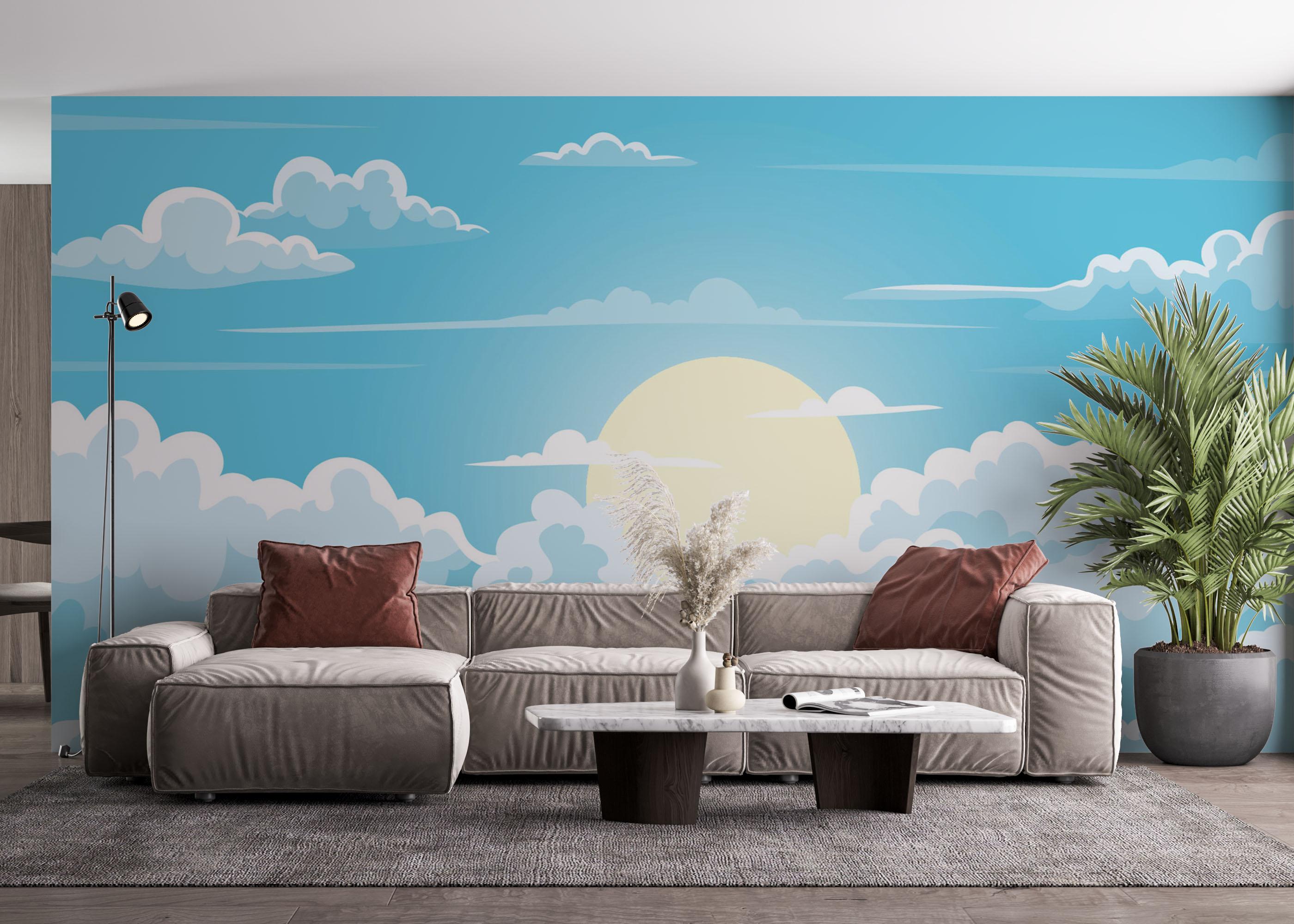 Fototapet Sunny Day Clouds mockup 4