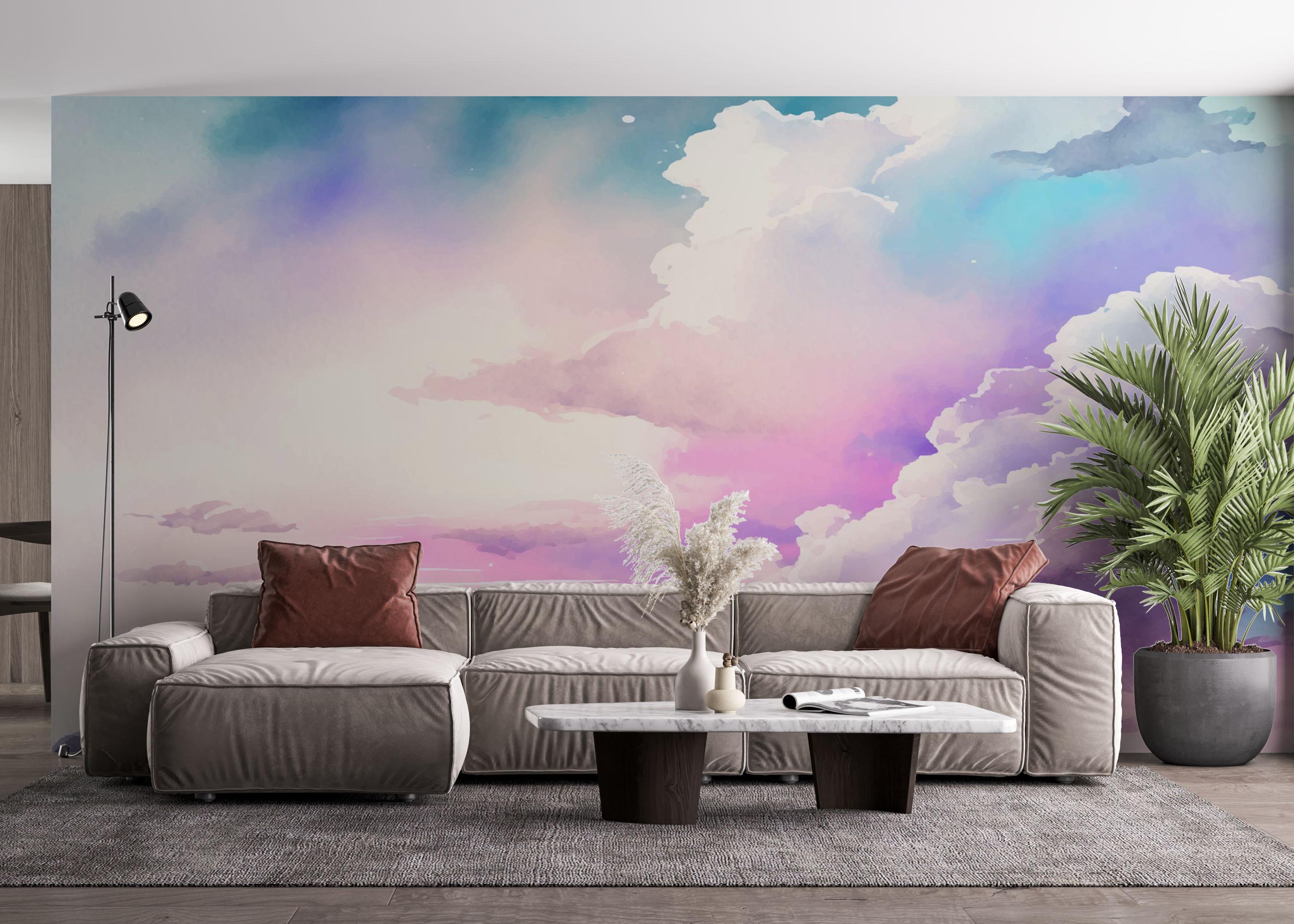 Fototapet Watercolor Purple Sky mockup 4