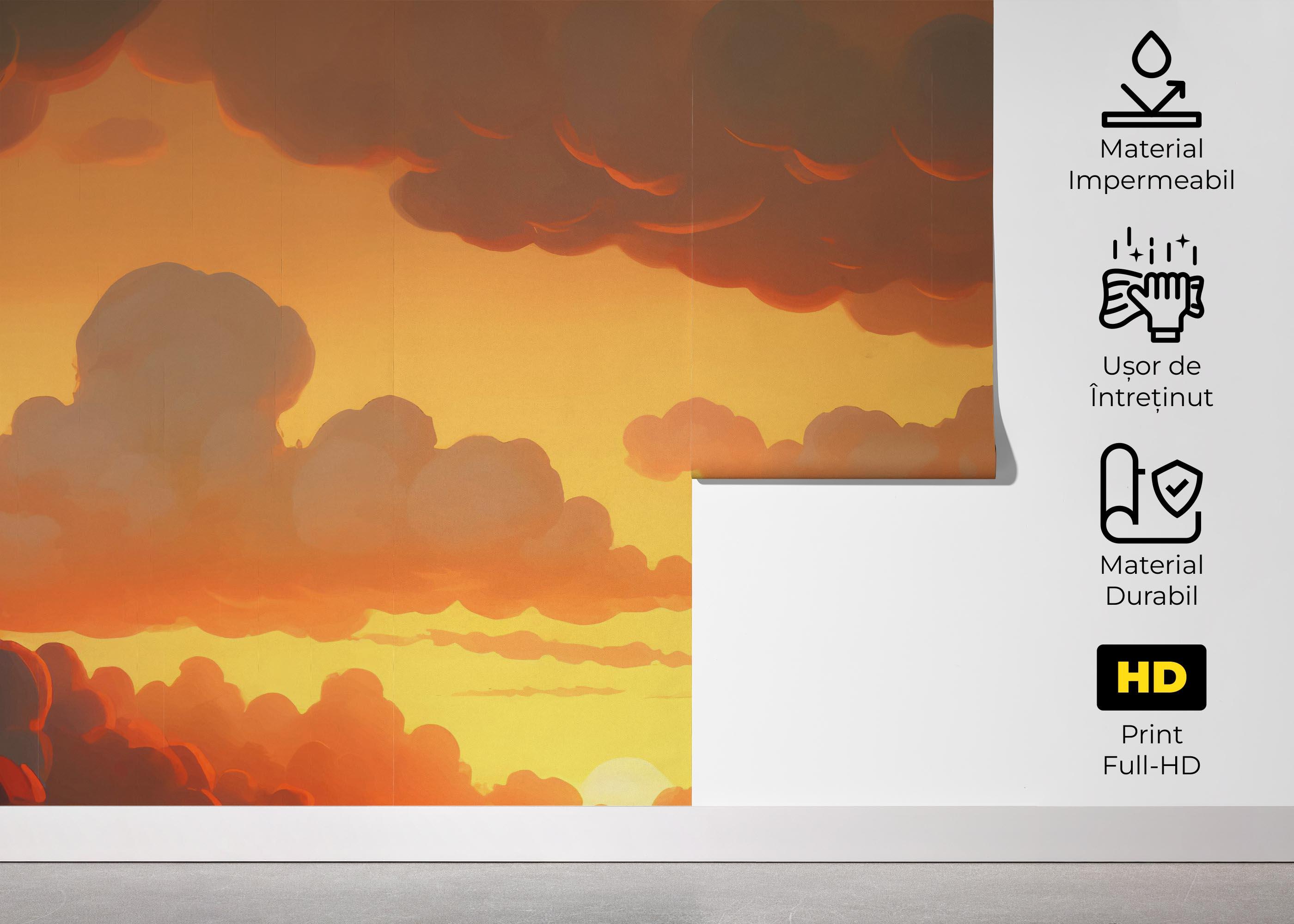 Fototapet Orange Cloud Light mockup 5