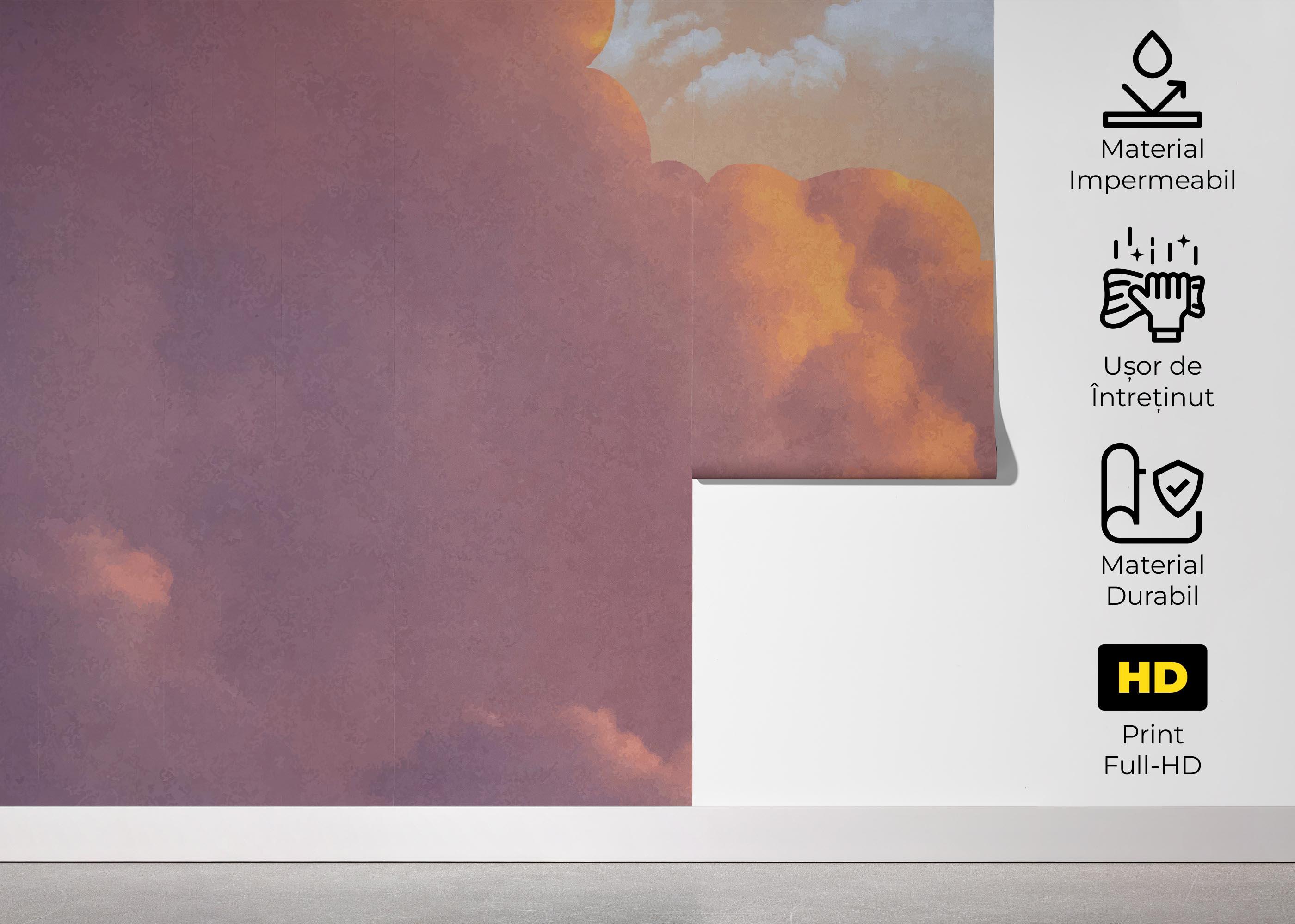 Fototapet Orange Purple Cloud mockup 5