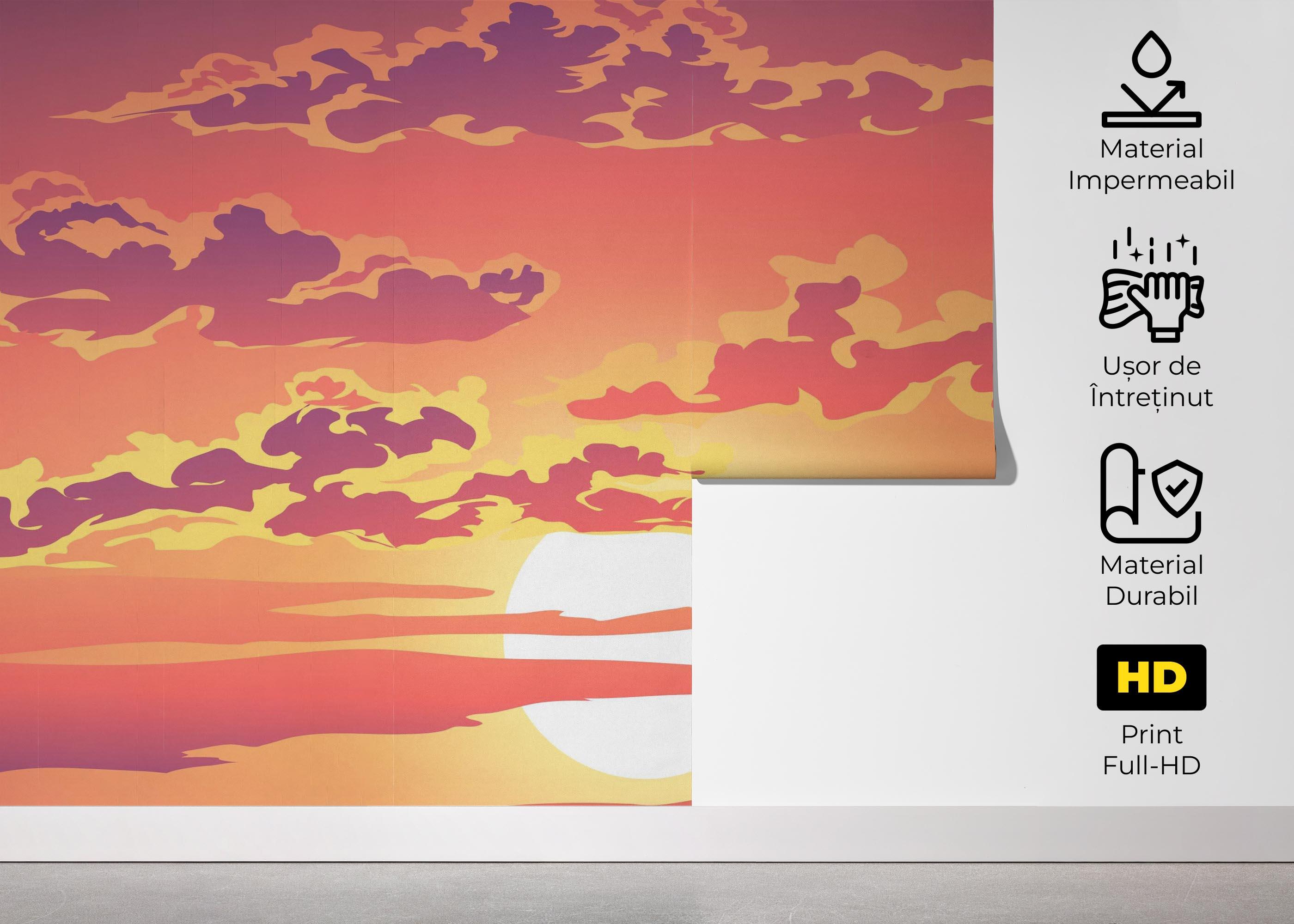 Fototapet Purple Orange Cloud mockup 5