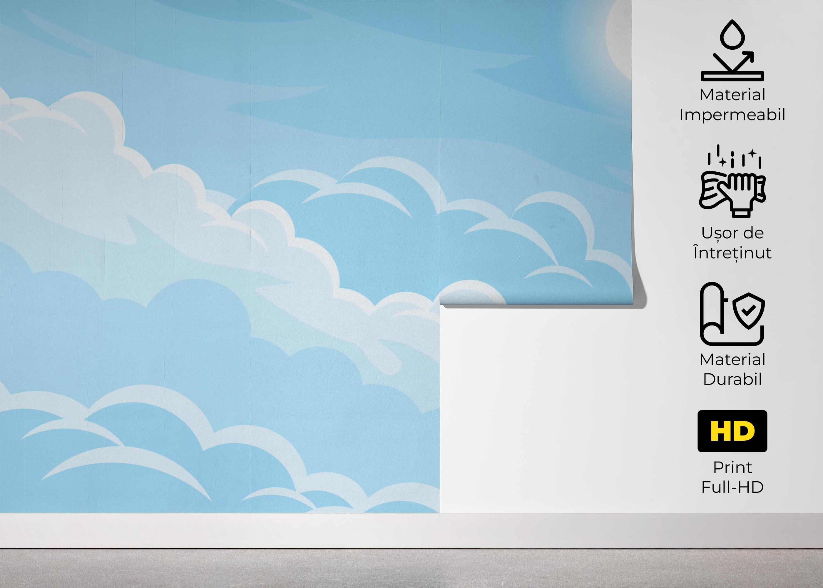 Fototapet Simple Blue Cloud mockup 5