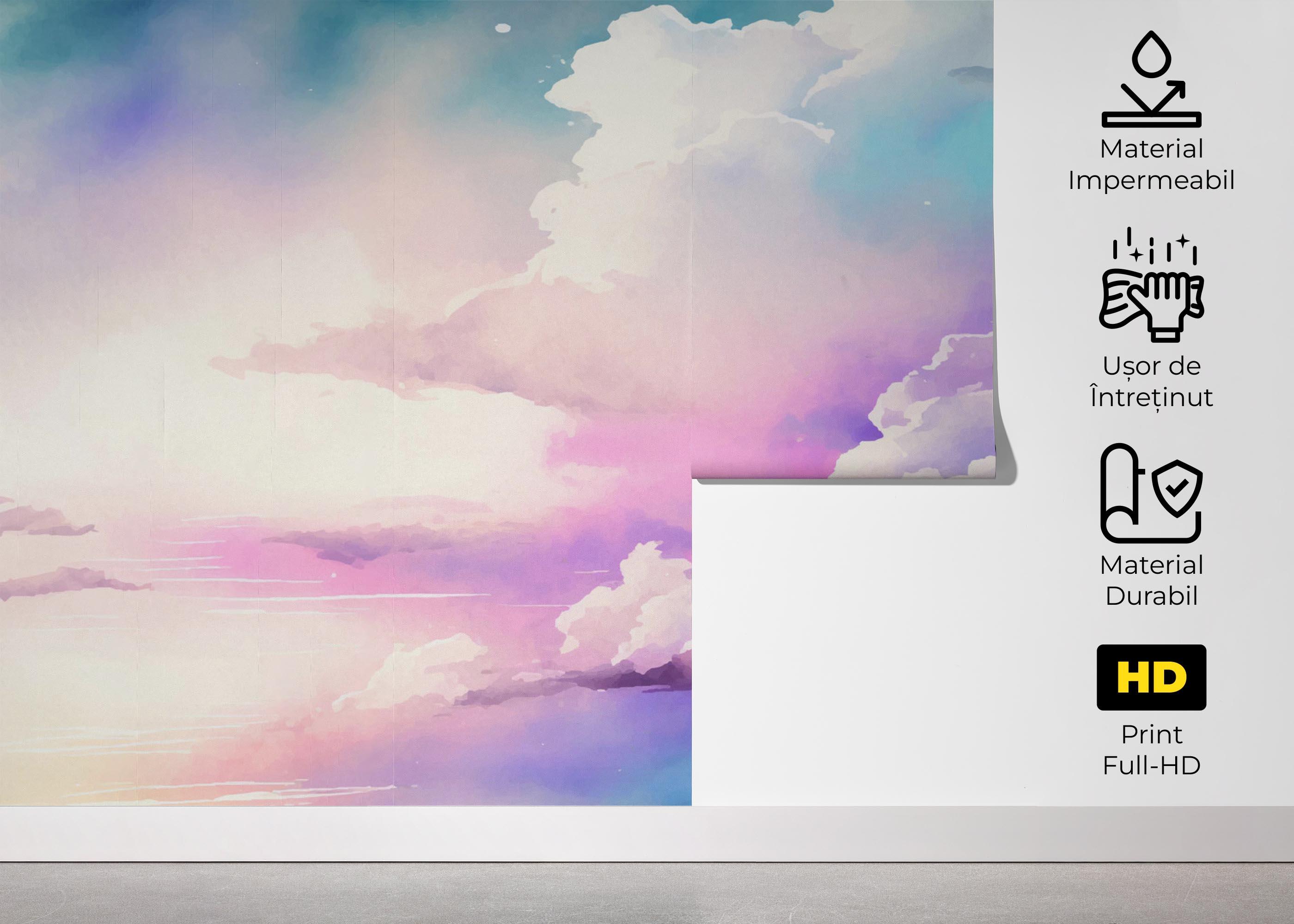 Fototapet Watercolor Purple Sky mockup 5
