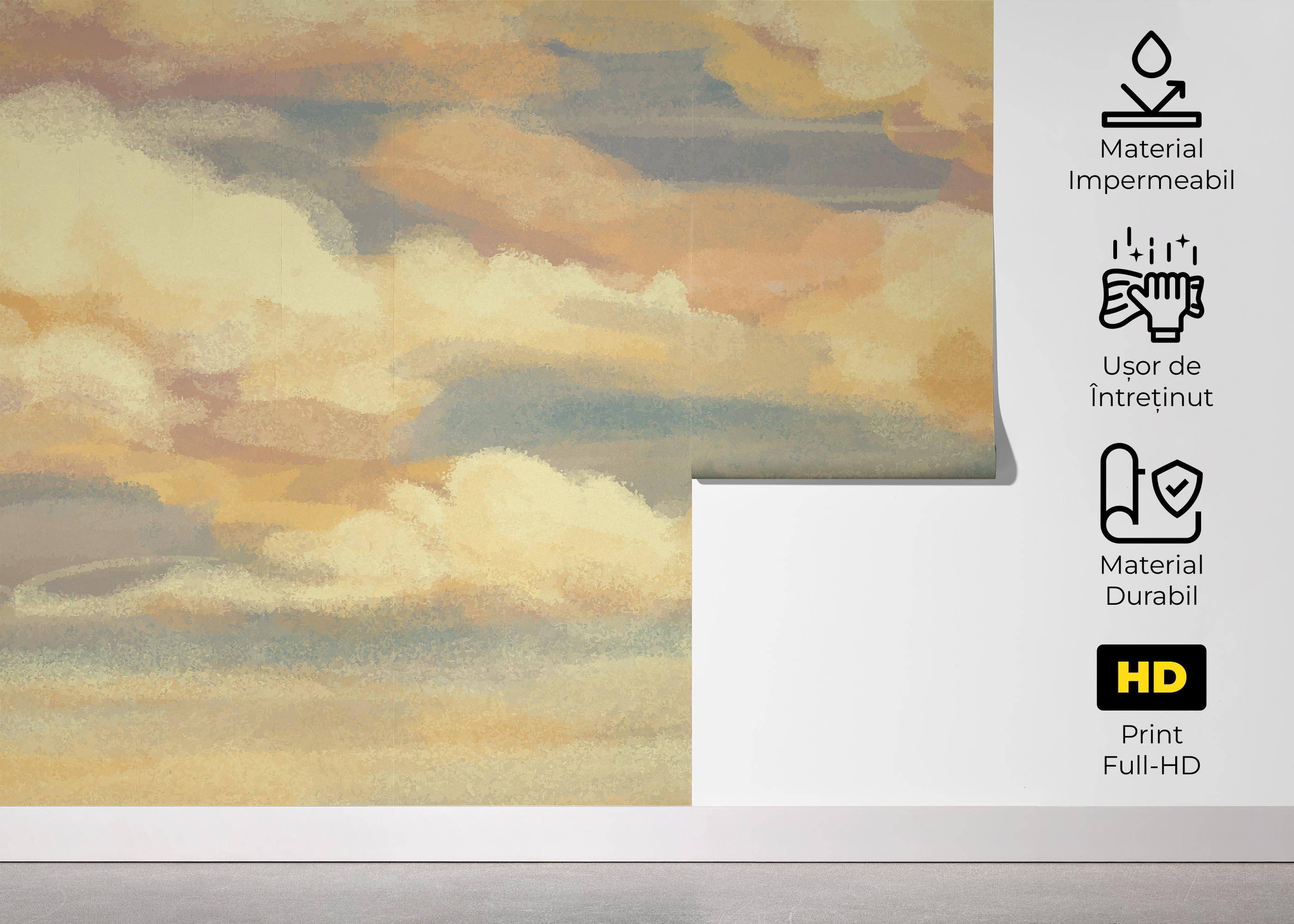 Fototapet Yellow Cream Clouds mockup 5