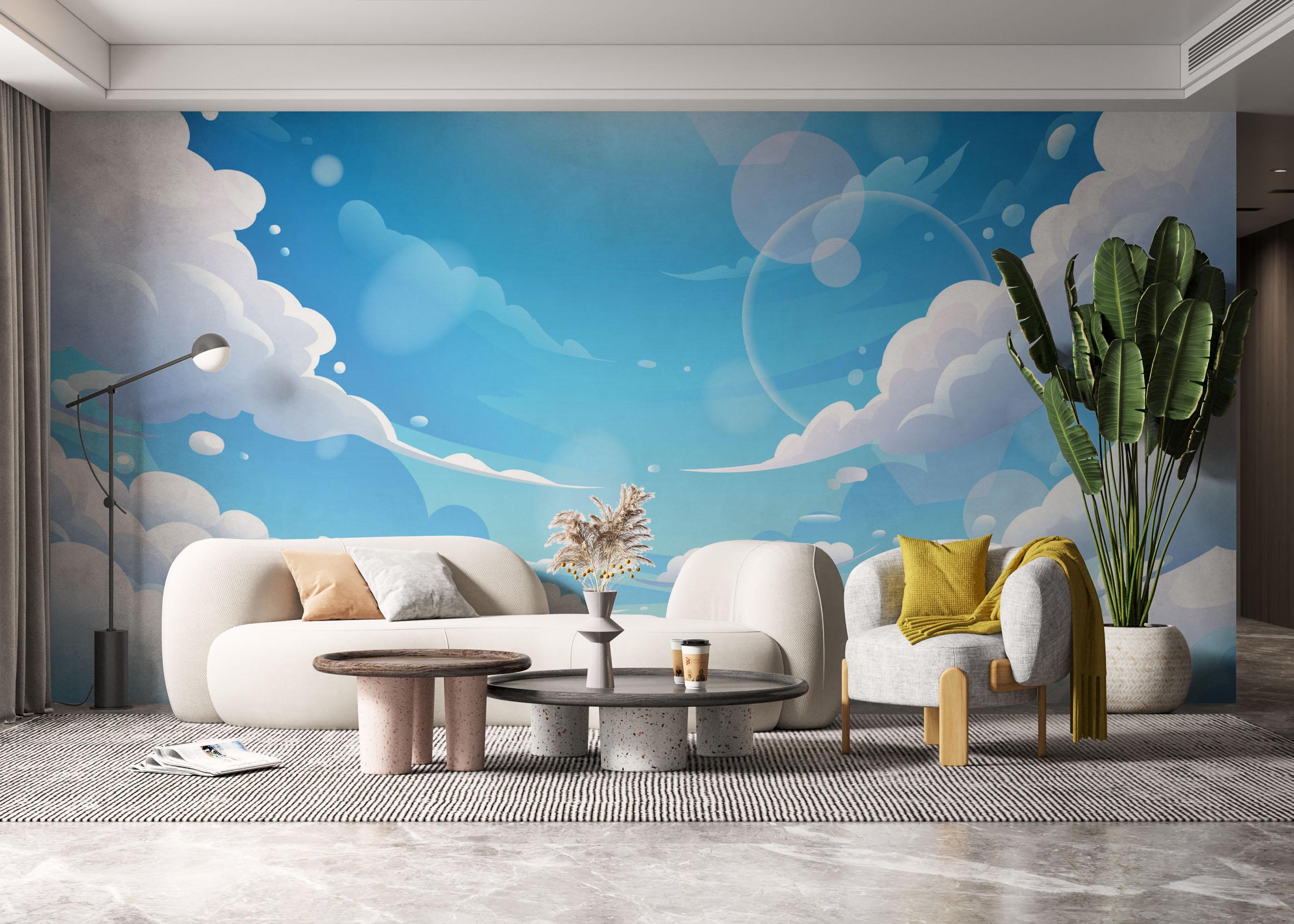 Fototapet Cloud Circle Light mockup 6